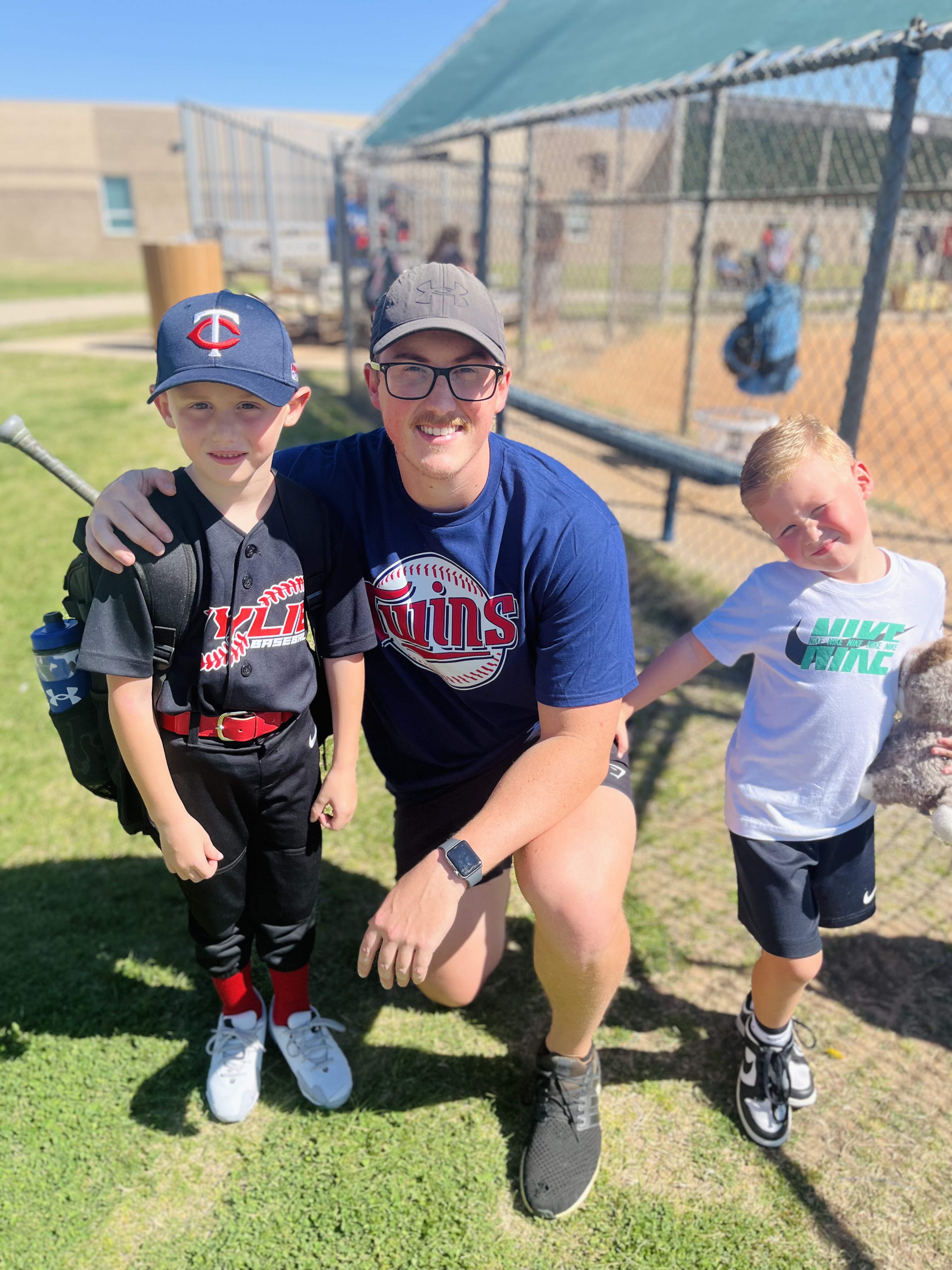 Coach at baseball field
