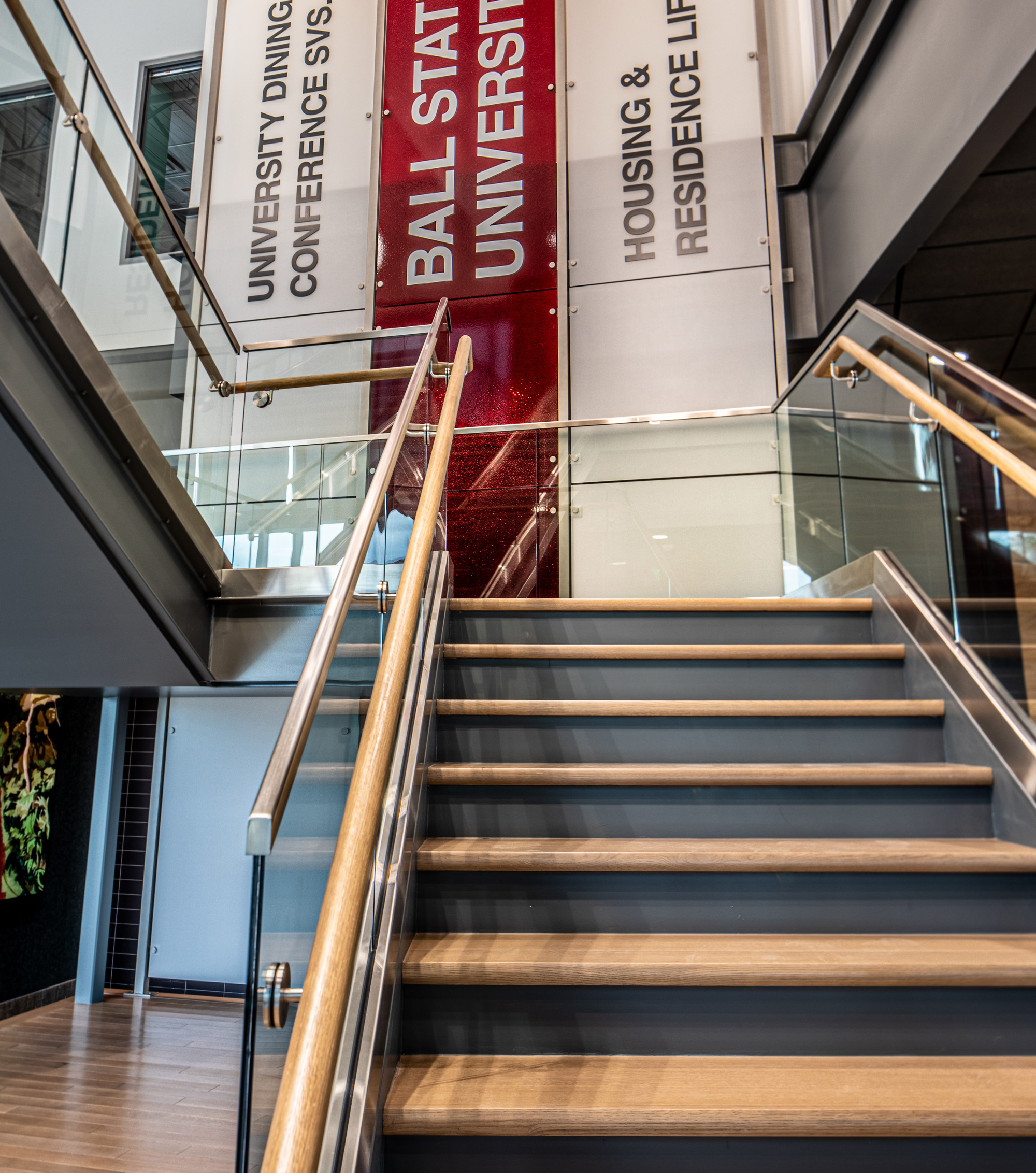 Ball State University — Structural Glass Stair, Close Detail