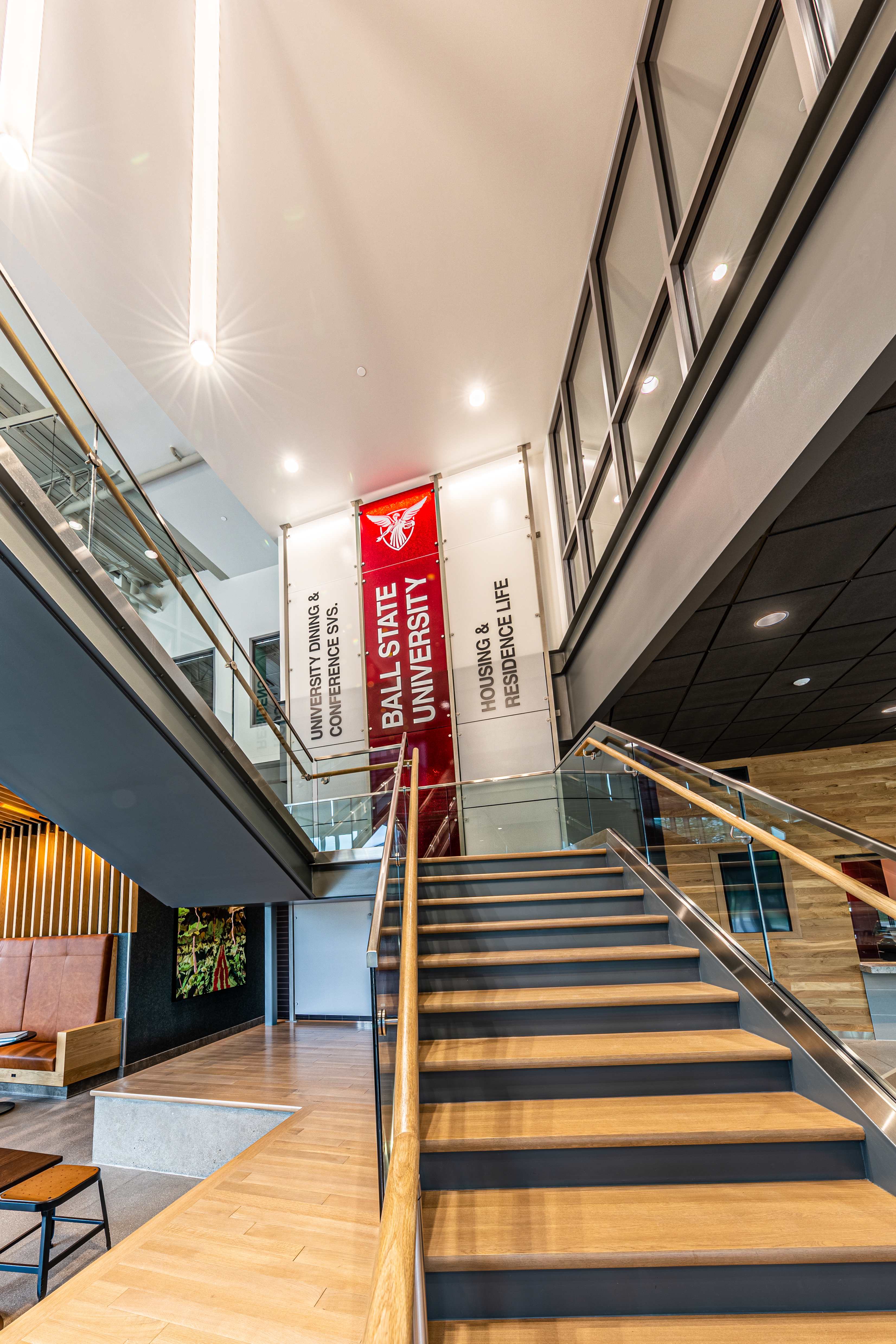 Ball State University — Structural Glass Stair, Upward View