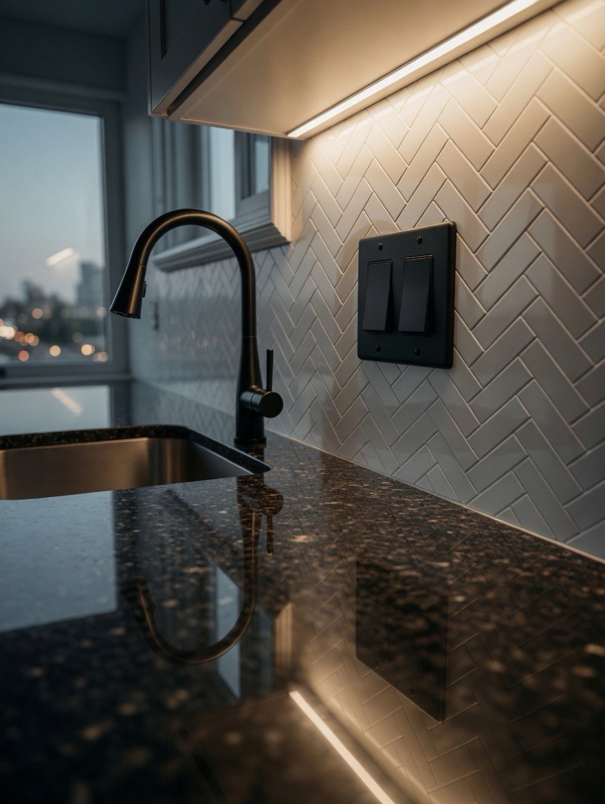 Herringbone Kitchen Backsplash