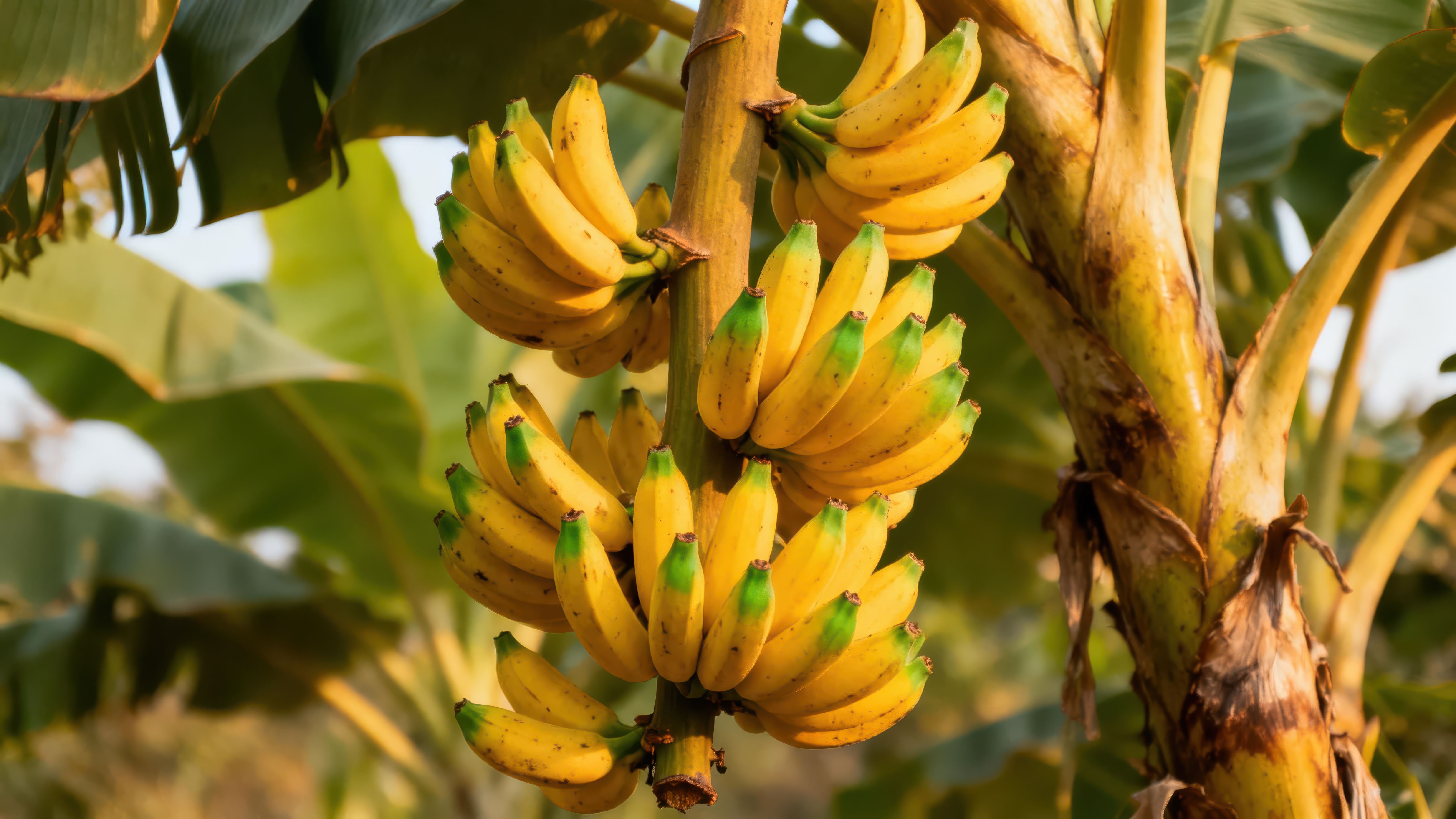 Bananas growing on a farm