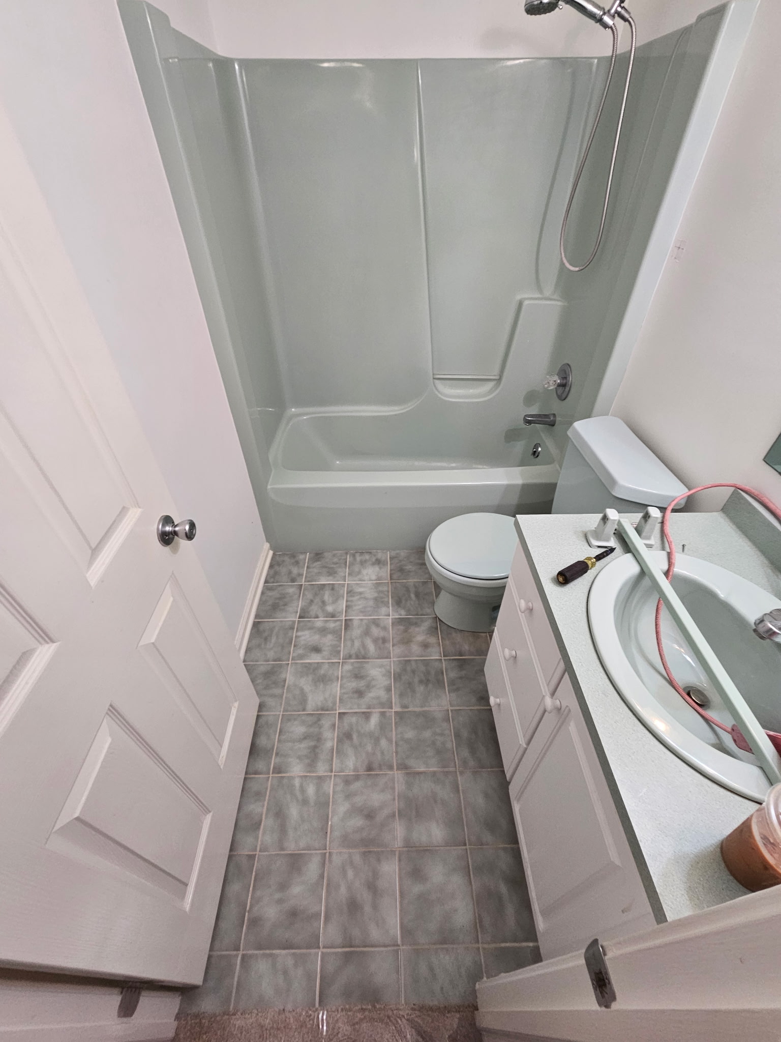 Before — Modern Marble Bathroom