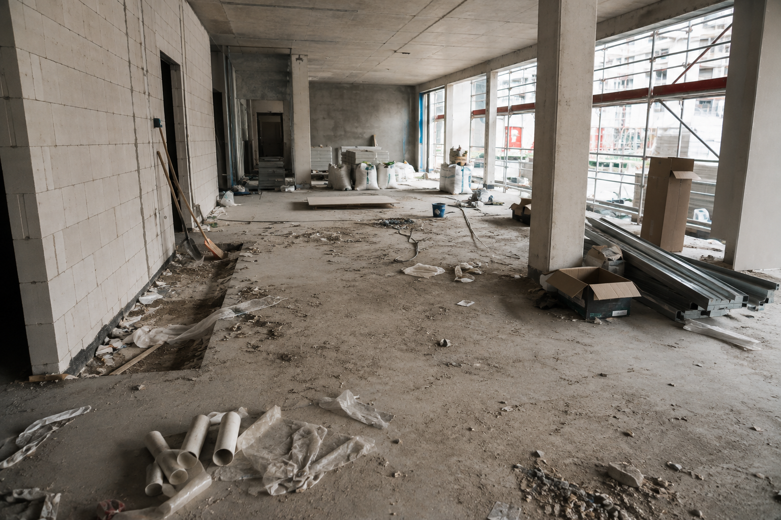 Vorher - Baustelle vor der Reinigung