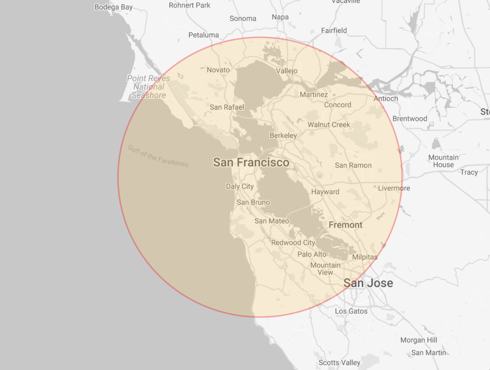 Bay Area Service Map