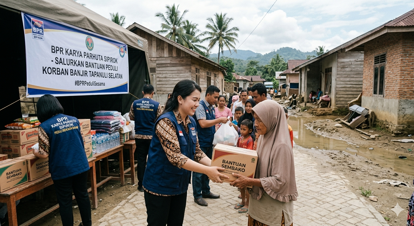 BPR Karya Parhuta Salurkan Bantuan Peduli Korban Banjir Tapanuli Selatan