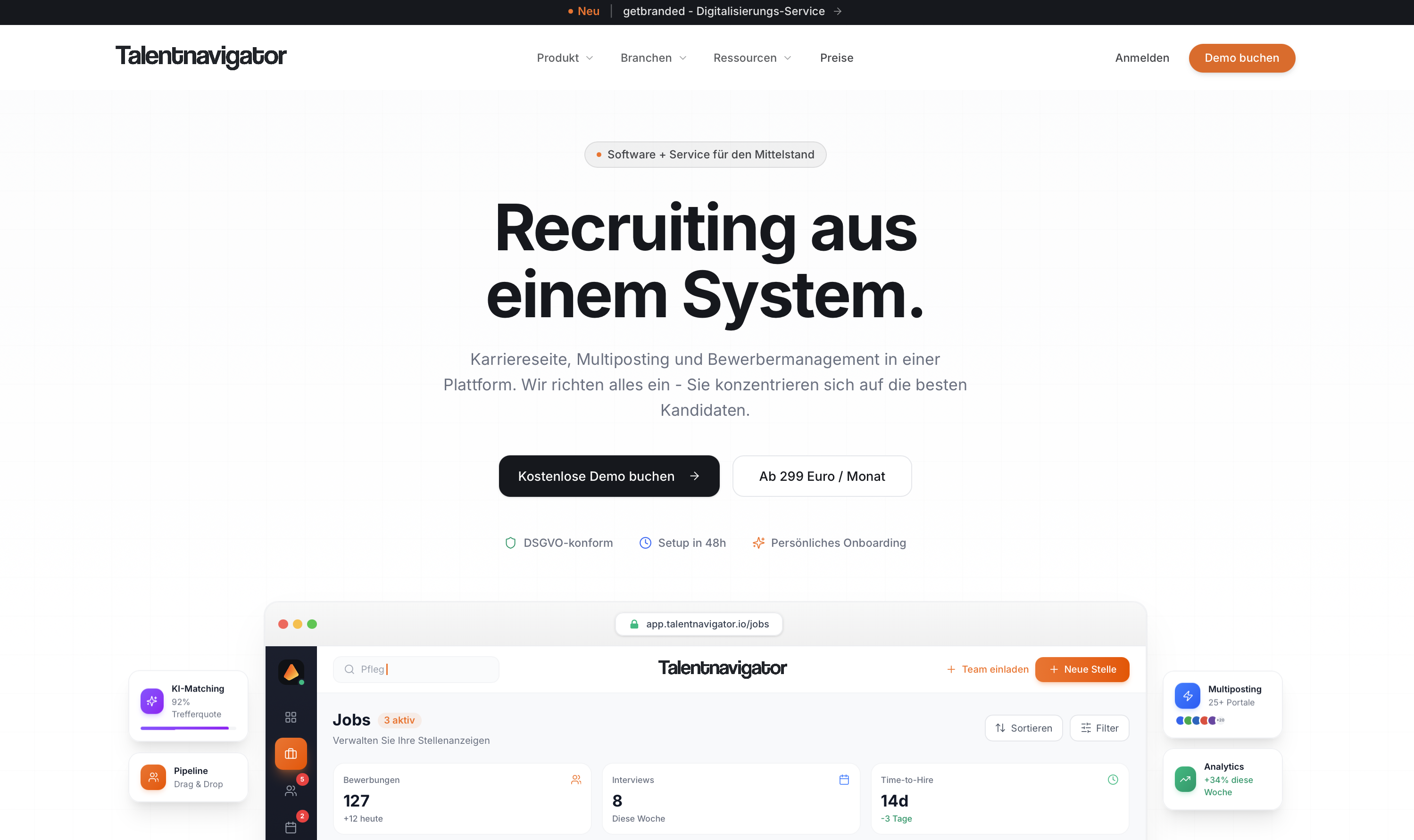 Website Talentnavigator - HR-Software