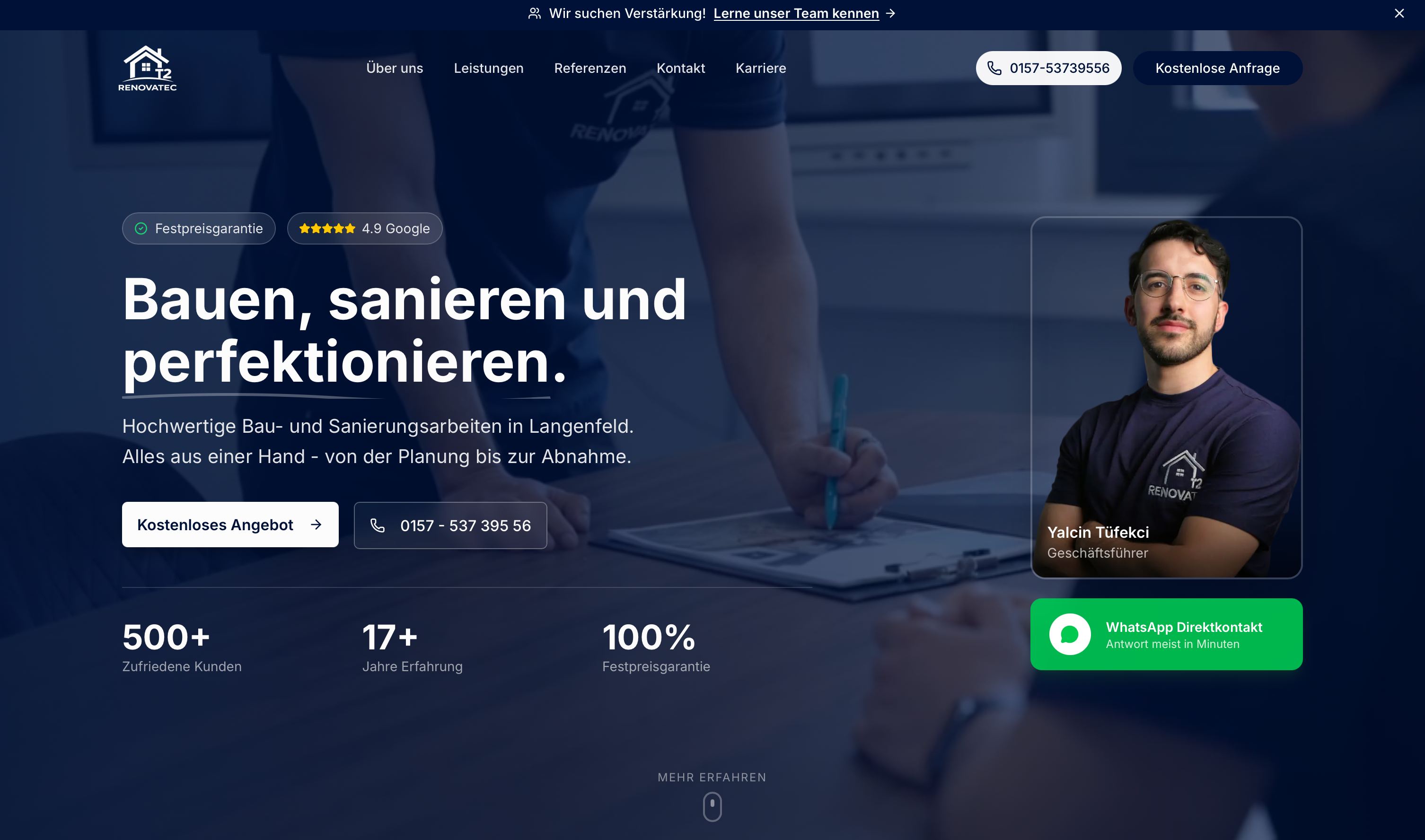 Website Renovatec - Bau & Sanierung
