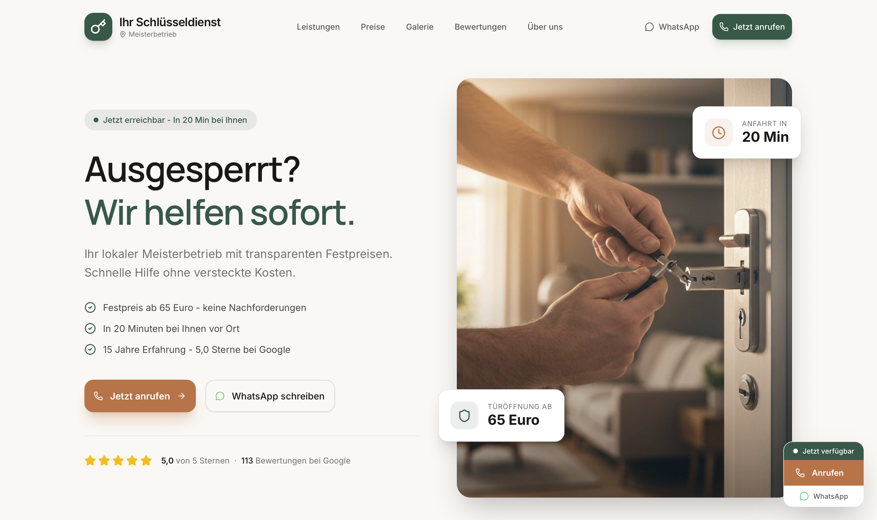 Website Ihr Schlüsseldienst - Dienstleistung