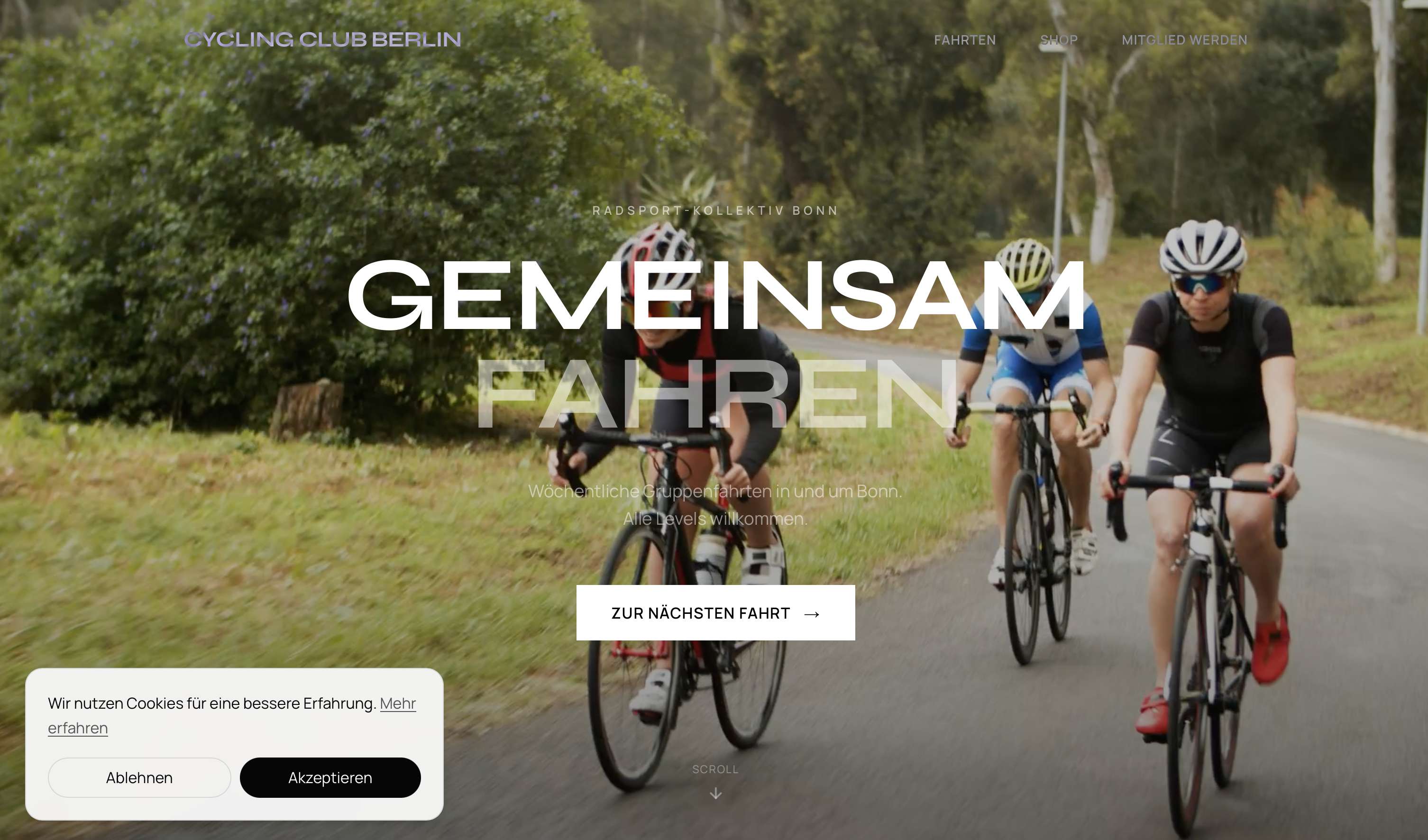 Website Cycling Club Berlin - Sport & Community