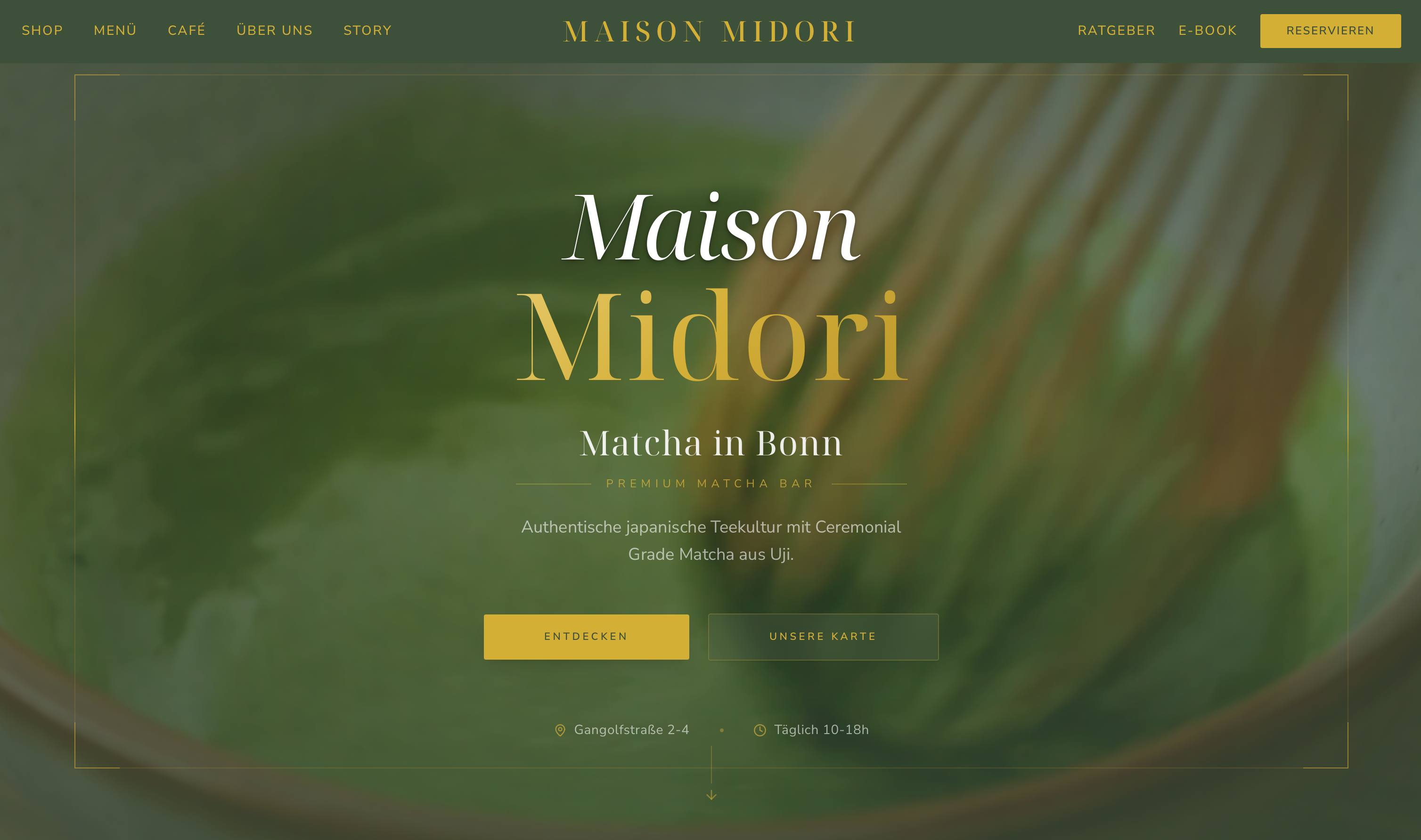 Website Maison Midori - Matcha Bar