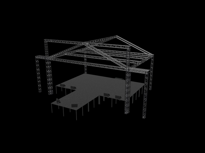 Projeto 3D de estrutura para evento