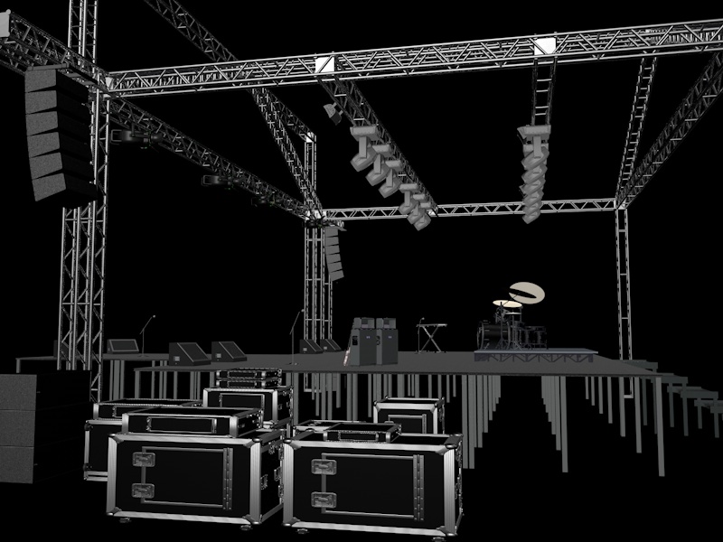 Projeto 3D de estrutura para evento