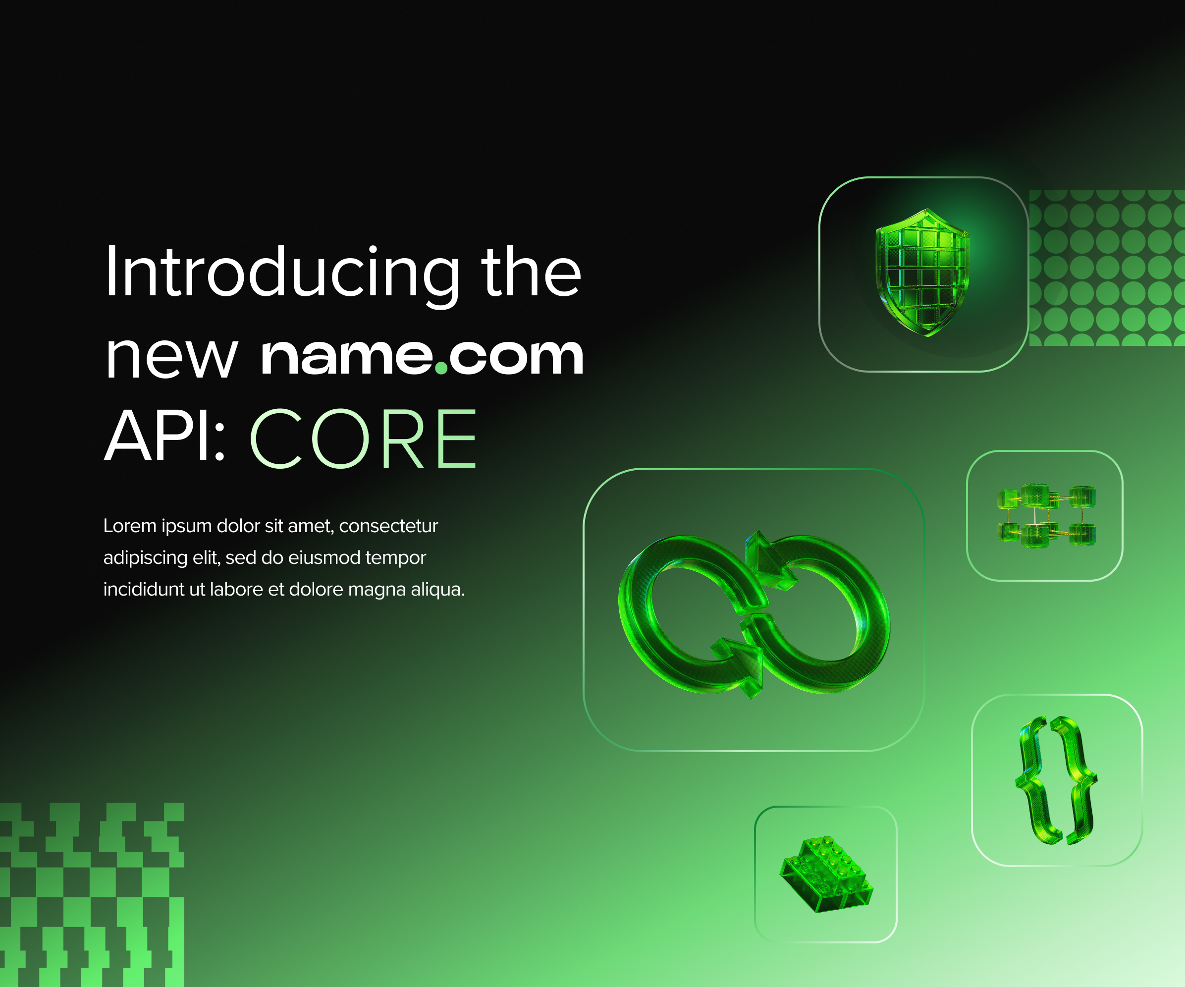 name.com API: CORE introduction with icons