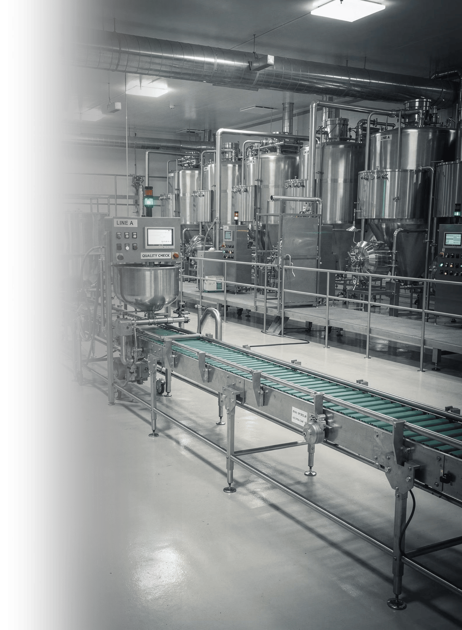 Linha de produção em indústria alimentícia