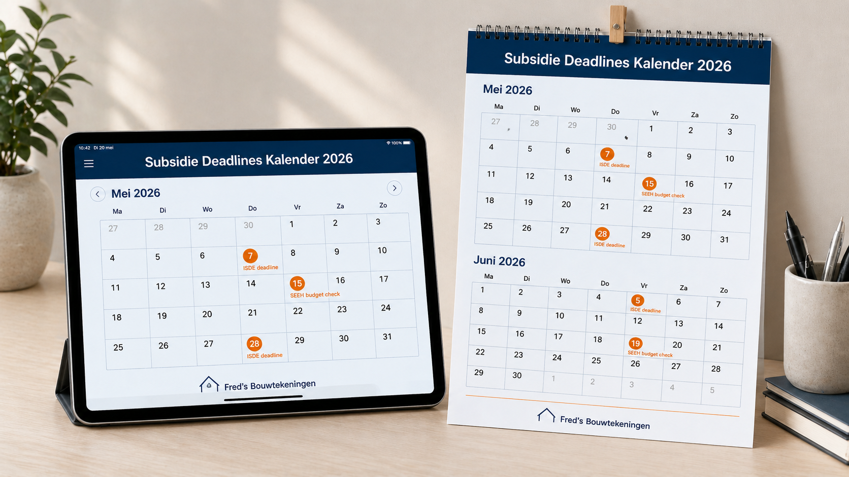 Subsidie Deadlines Kalender 2026