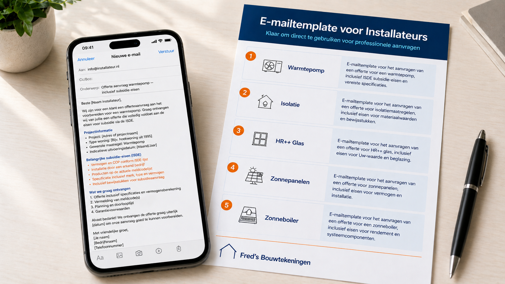 E-mailtemplate voor Installateurs