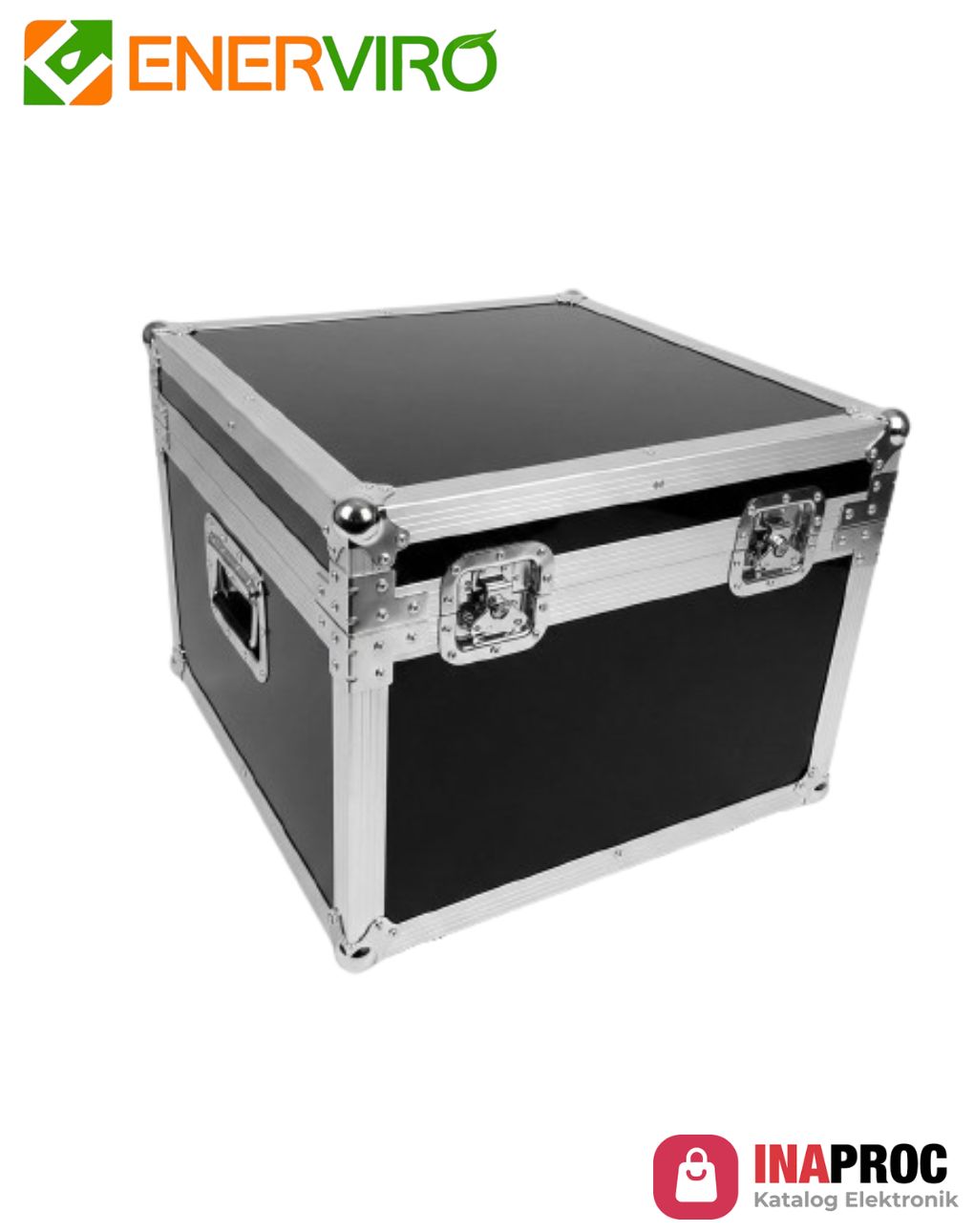 Flight case kubus hitam rangka aluminium dengan latch krom
