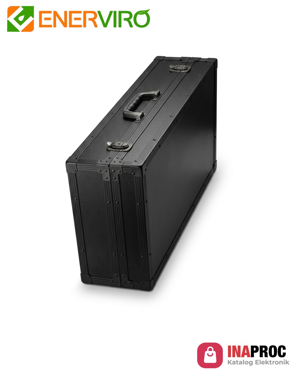 Box hardcase aluminium hitam tampak menyudut