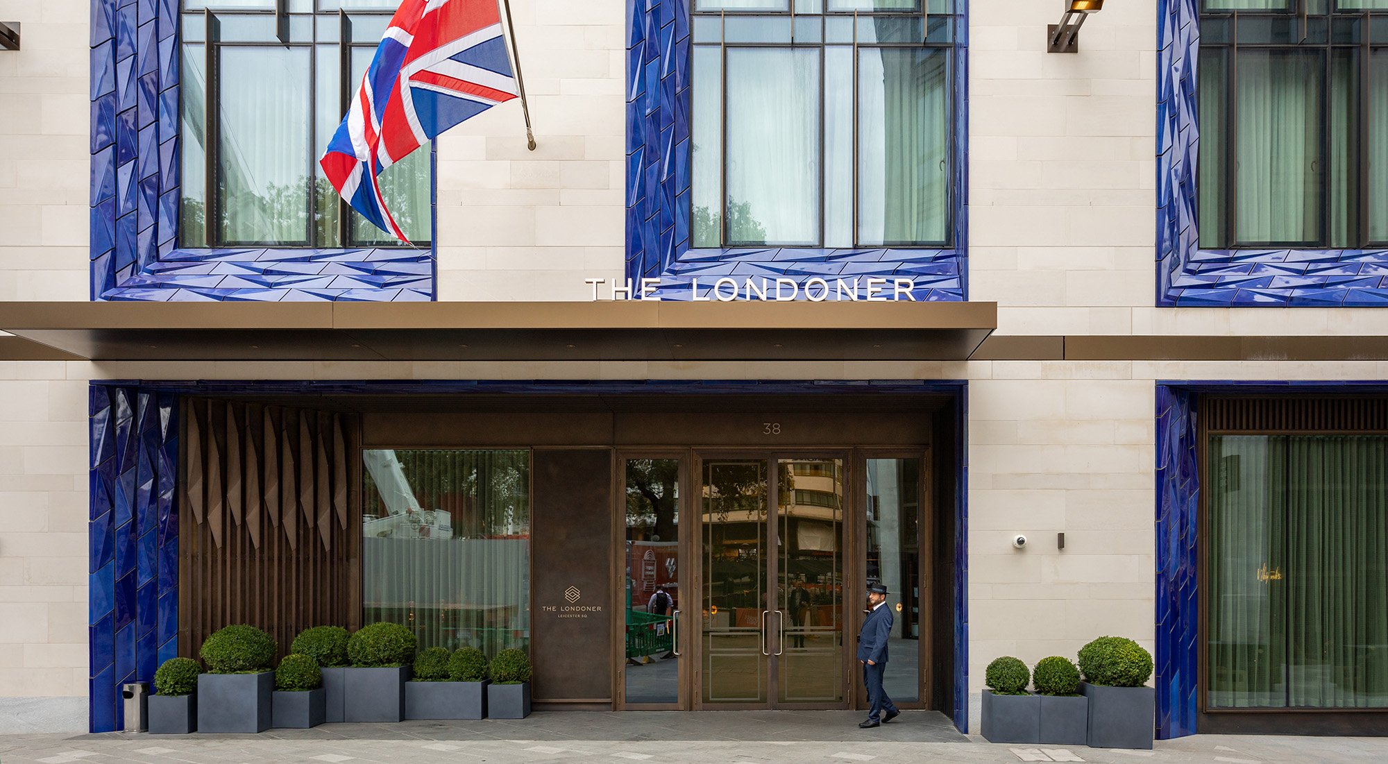 The Londoner hotel entrance at Leicester Square, London — a benchmark of British luxury