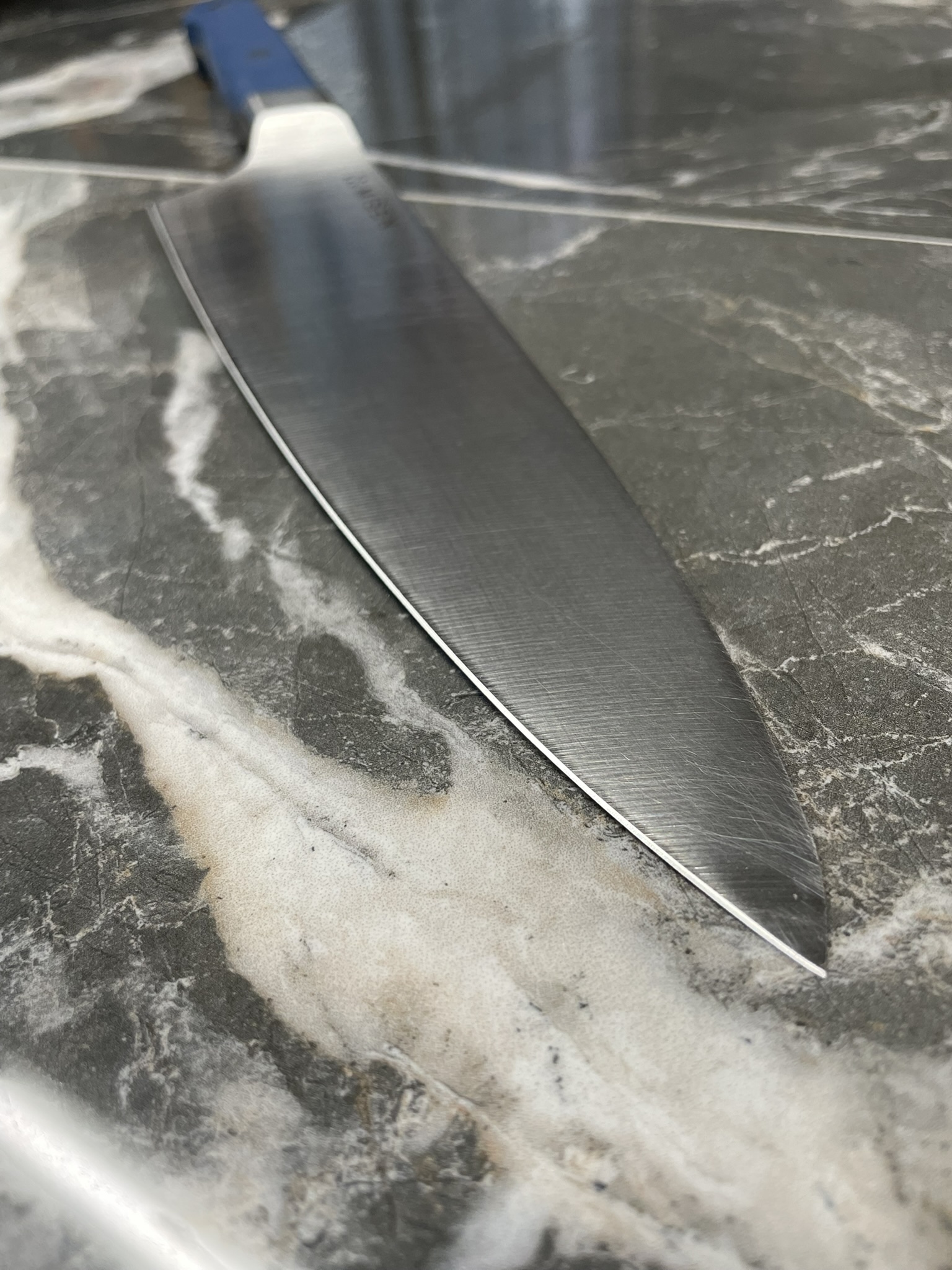 Broken Tip Chef Knife after sharpening