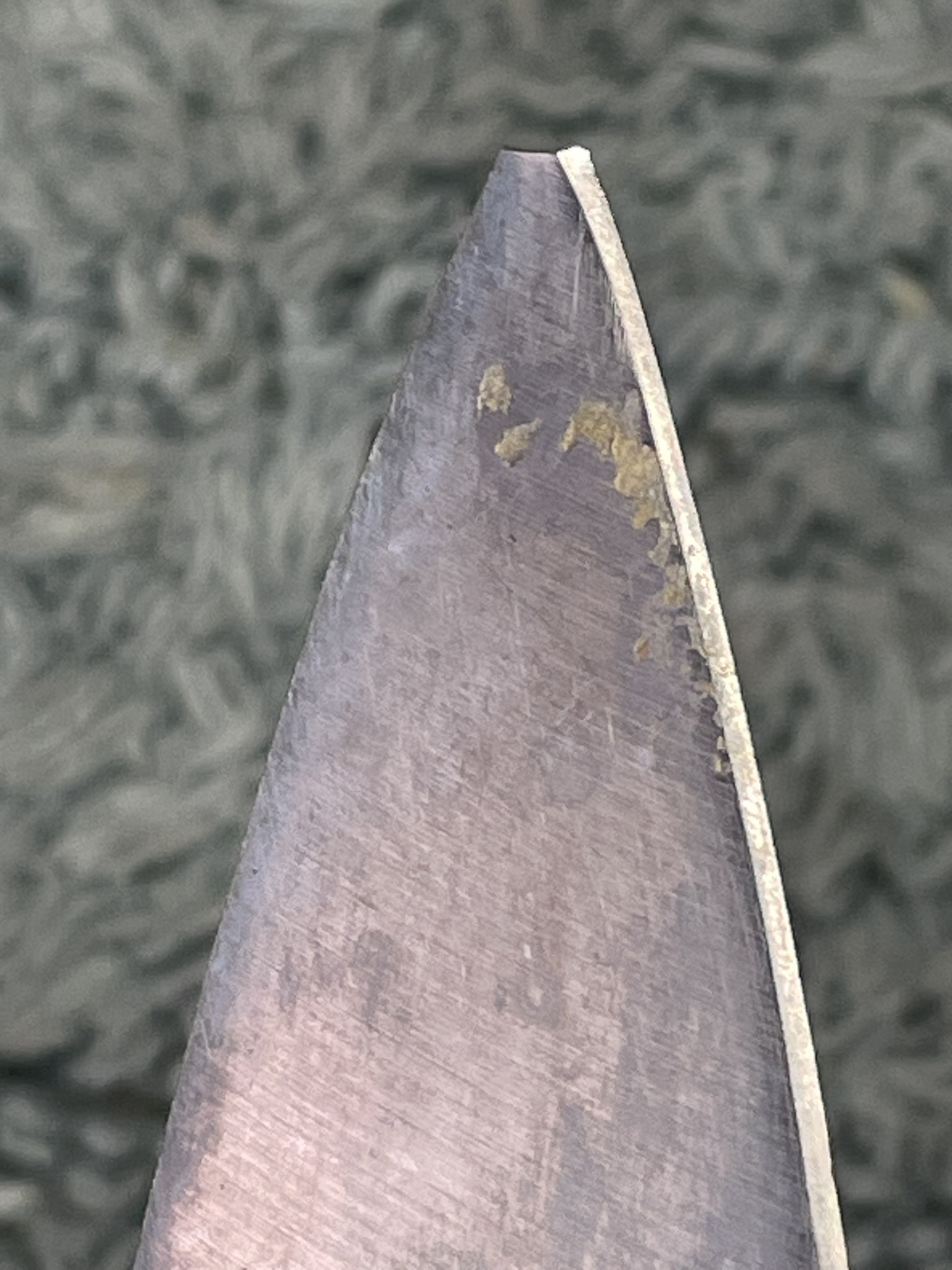 Broken Tip Chef Knife before sharpening