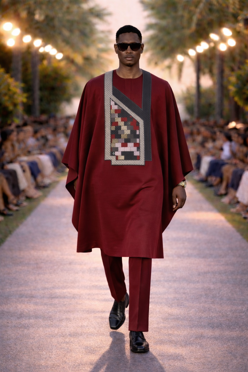 Grand Boubou Bordeaux Luxe