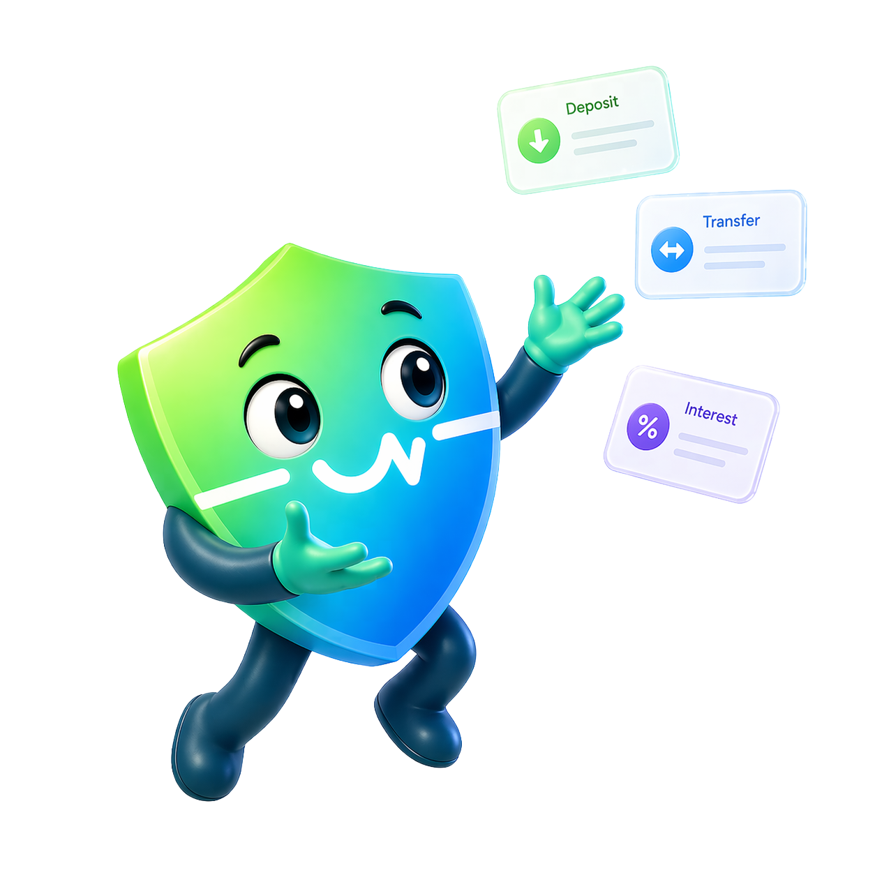 Mint mascot syncing transactions - Deposit, Transfer, and Interest flowing in