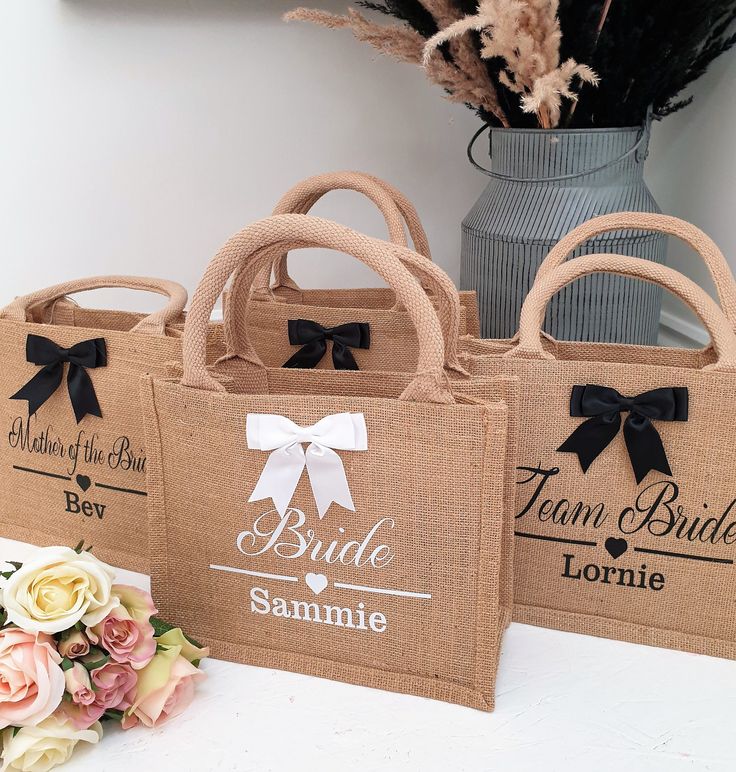 Silk Ribbon Wedding Tote