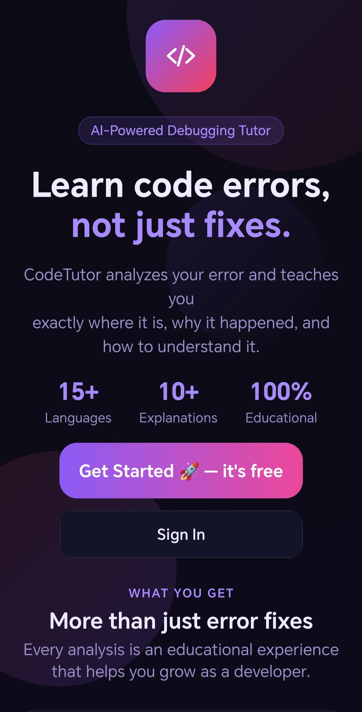CodeTutor screenshot 2