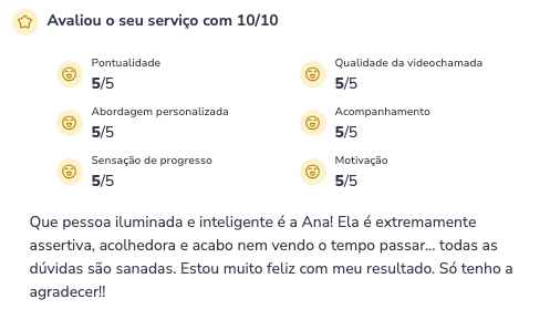 Depoimento: Que pessoa iluminada e inteligente é a Ana...