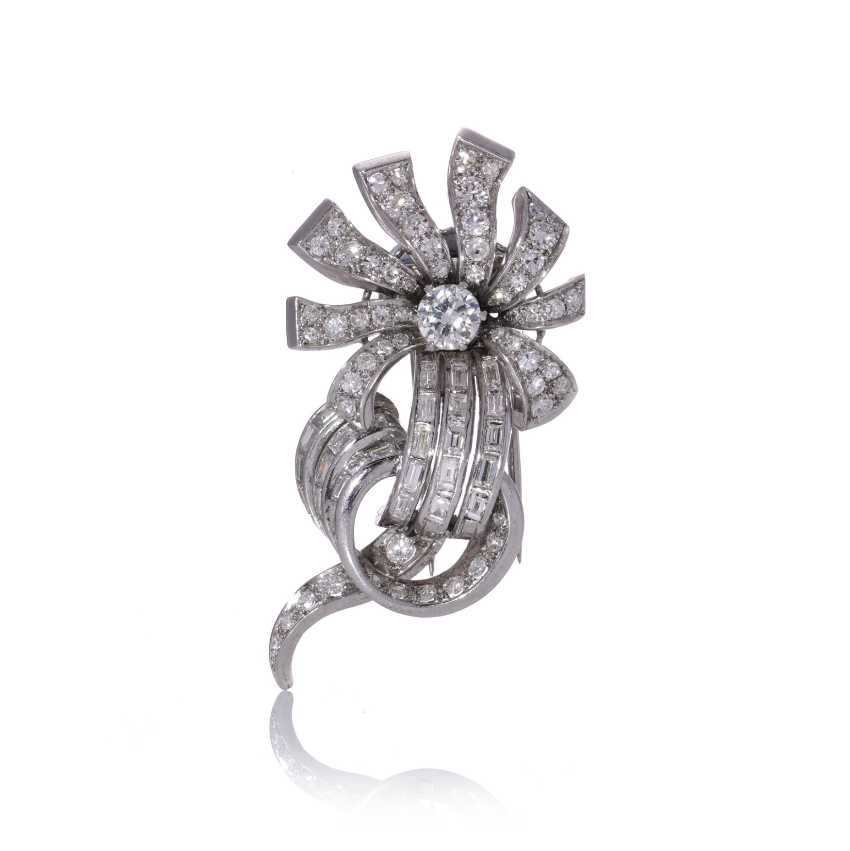 Cartier Platinum Flowerhead Brooch