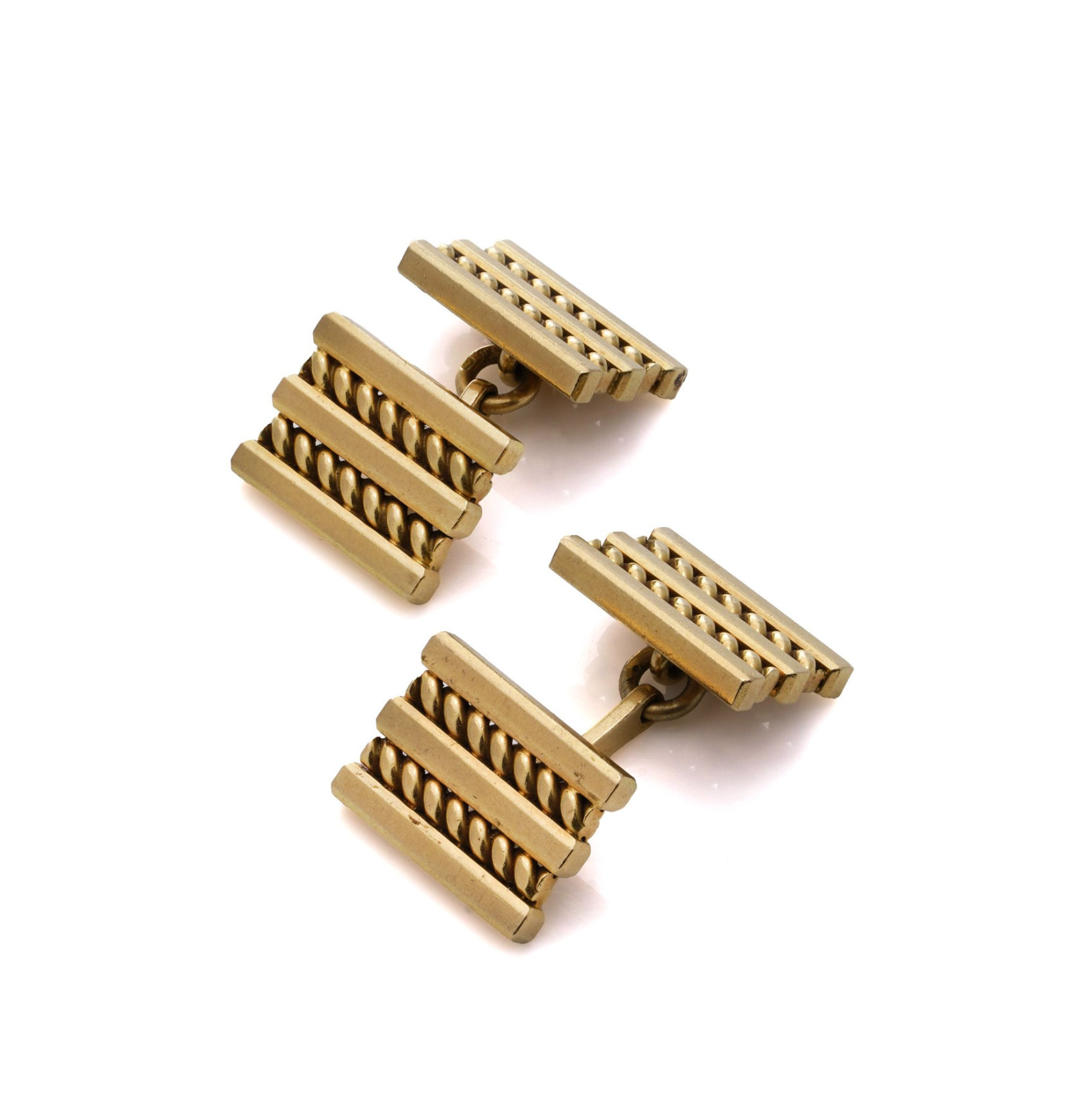 Yellow gold geometric cufflinks