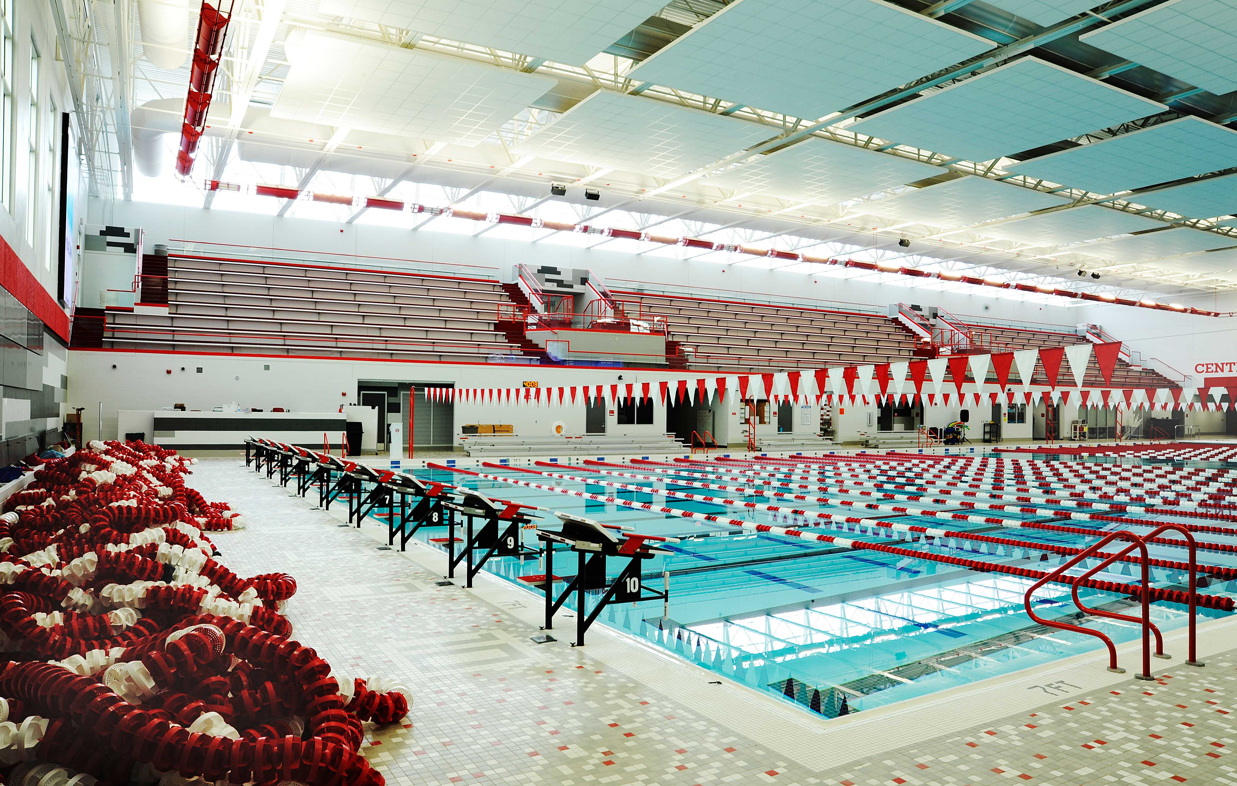 Center Grove HS Natatorium — Full Natatorium Overview from Pool Deck