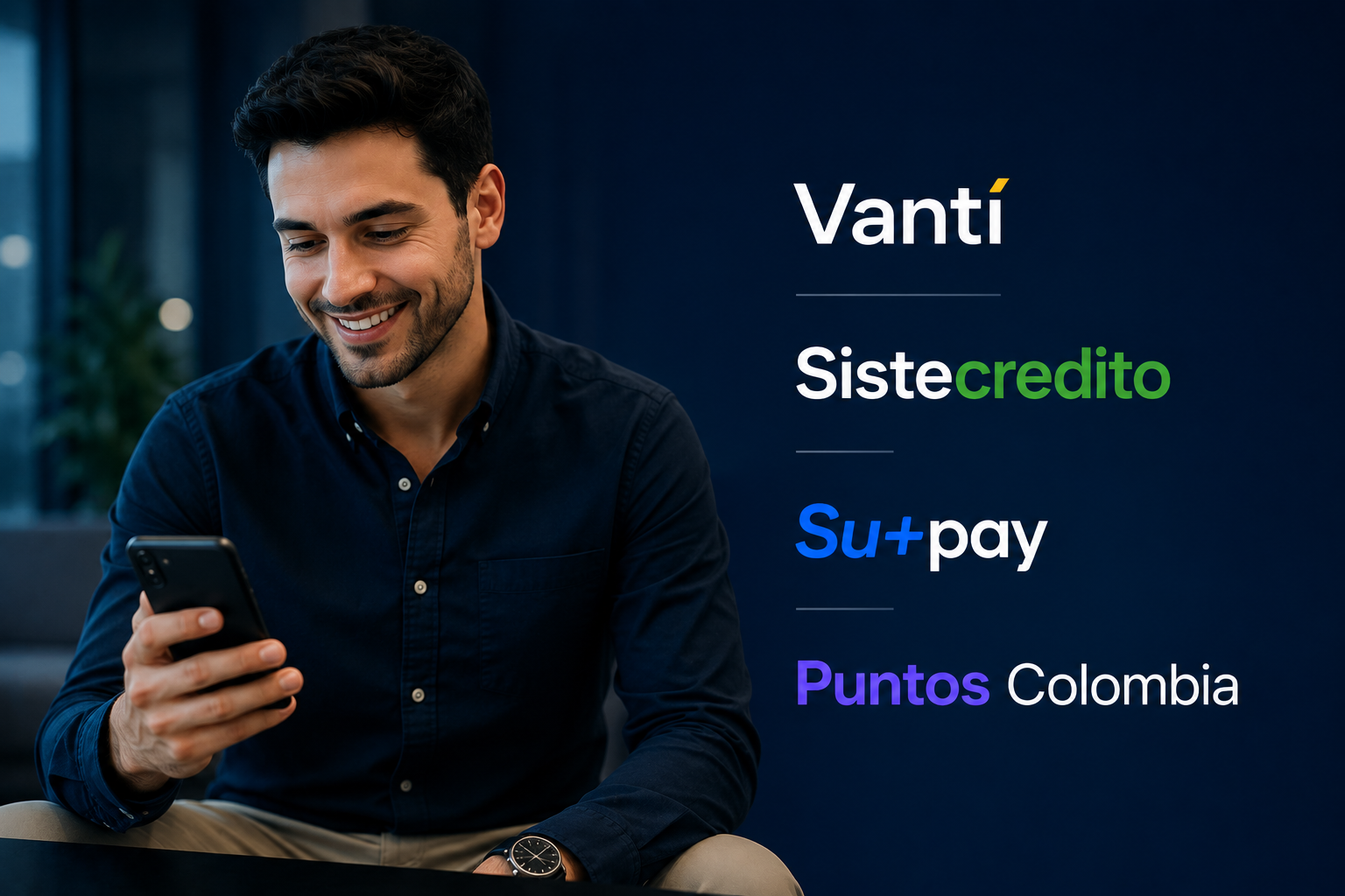 Servicios de Liquidez - Vanti, Sistecrédito, Su+Pay, Puntos Colombia