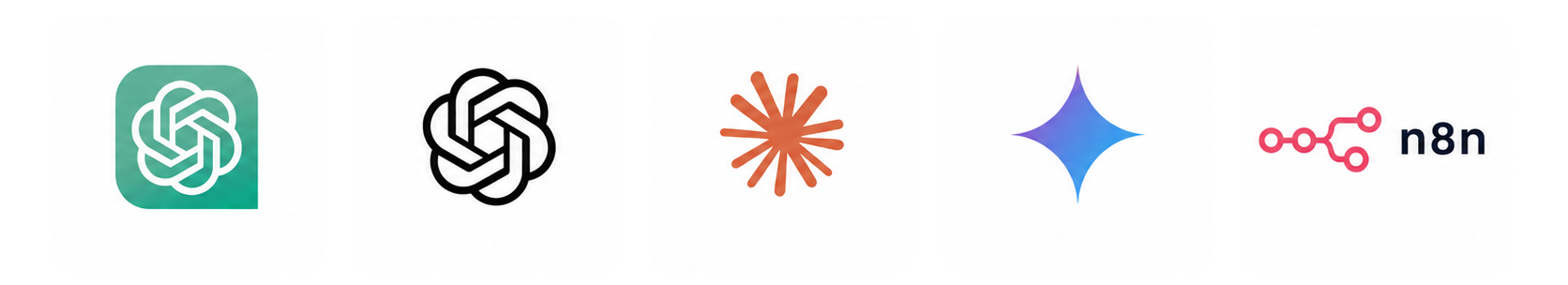 KI-Modelle: ChatGPT, OpenAI Codex, Claude, Google Gemini, n8n