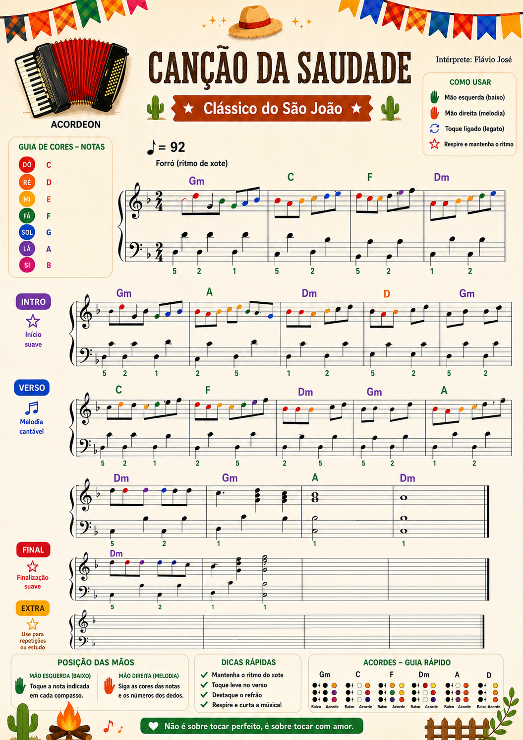 Partitura Canção da Saudade - Clássico do São João