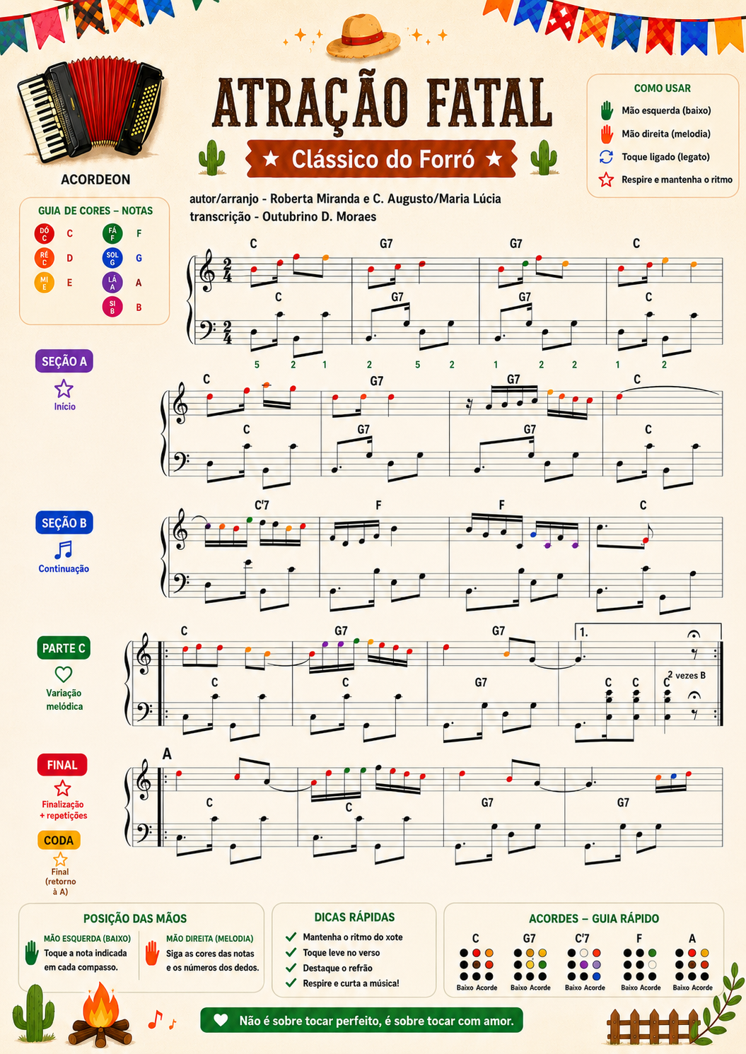Partitura Atração Fatal - Roberta Miranda