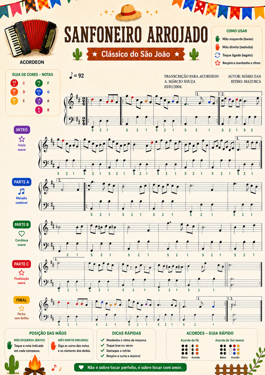 Partitura Sanfoneiro Arrojado - Mário Zan