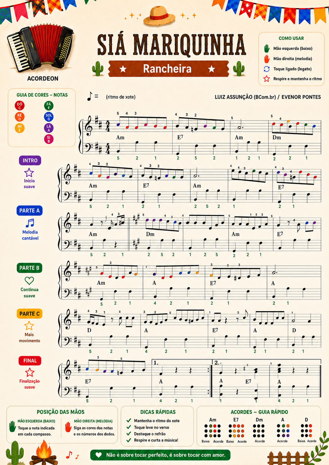 Partitura Siá Mariquinha - Rancheira
