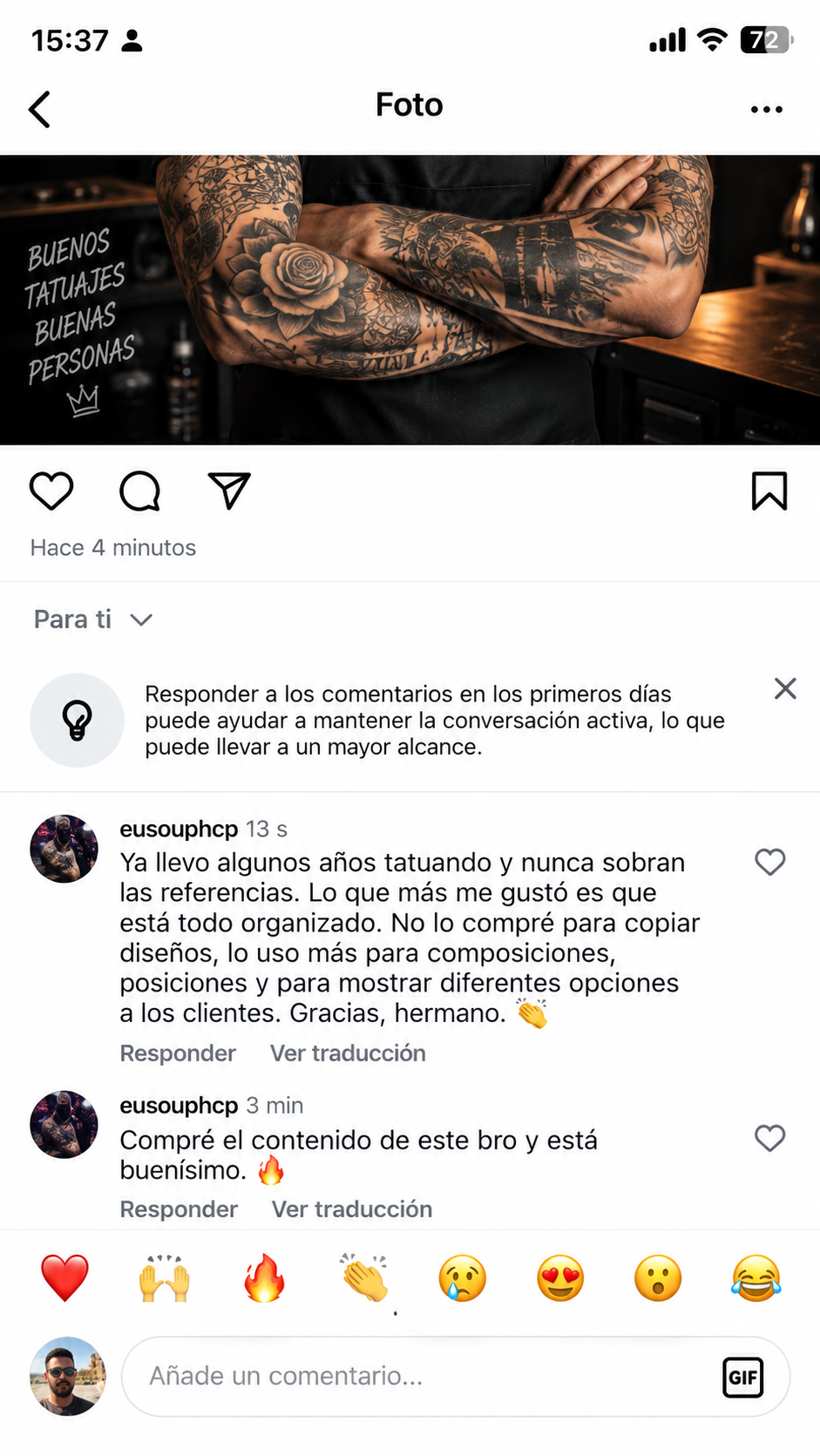 Comentarios en Instagram