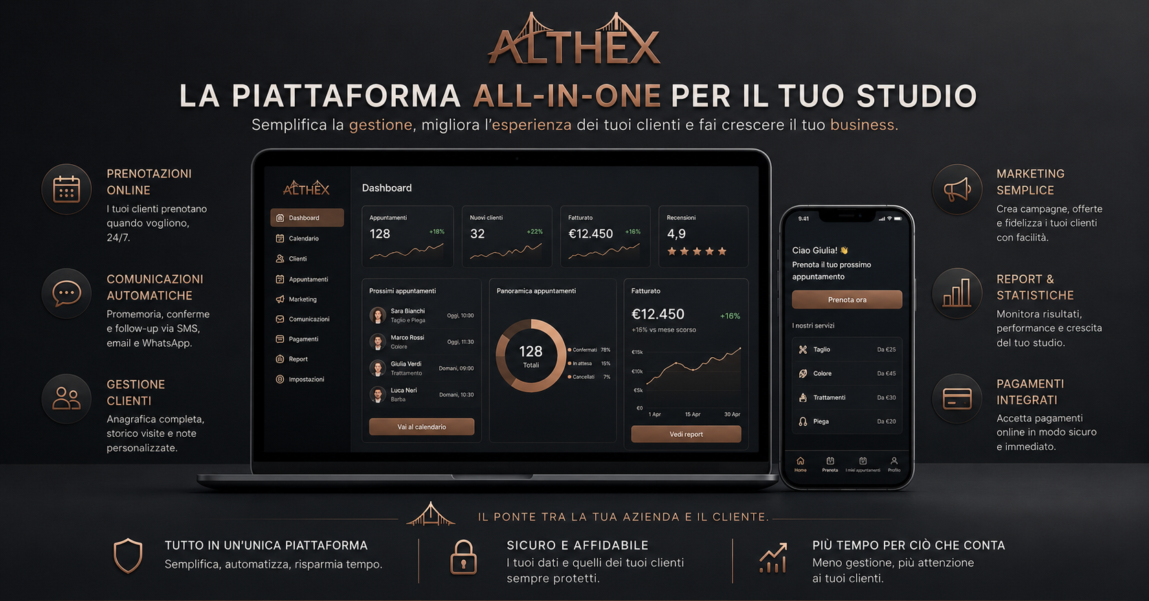 Althex - La piattaforma all-in-one per il tuo studio con dashboard, prenotazioni e gestione clienti