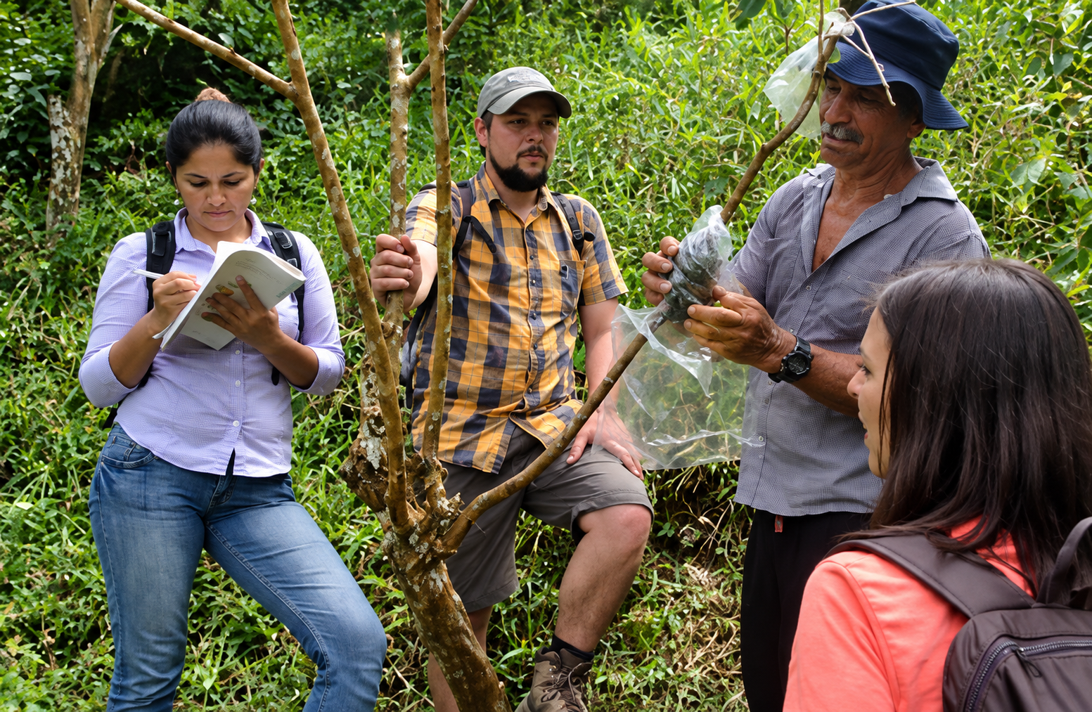 Actividad práctica de campo con estudiantes e investigadores
