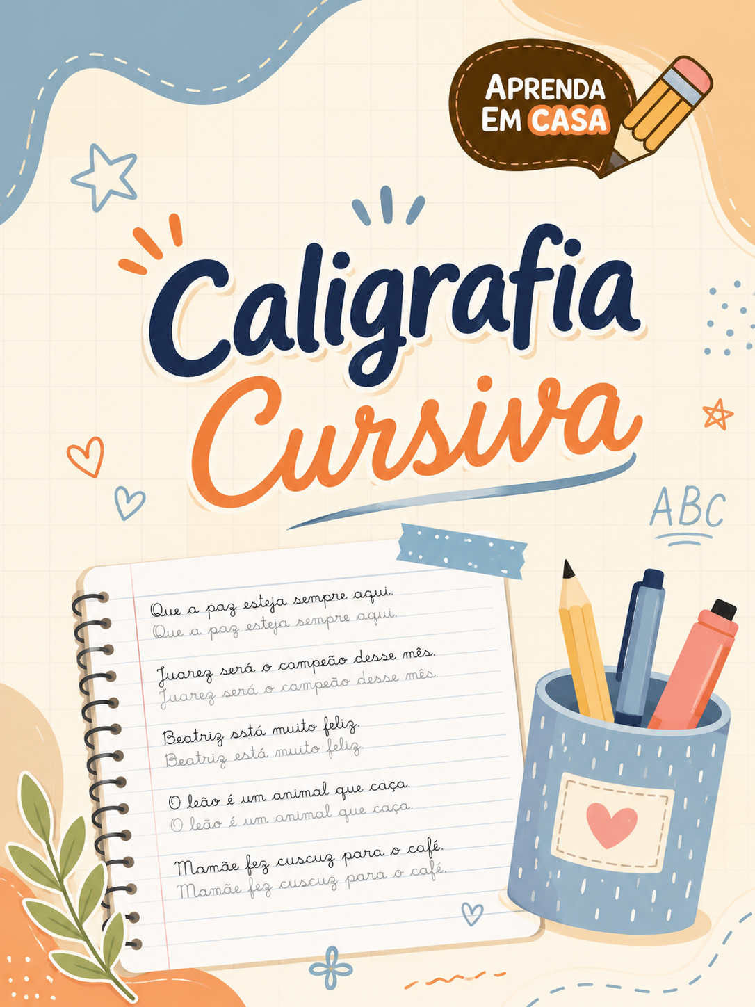 Capa do caderno Caligrafia Cursiva
