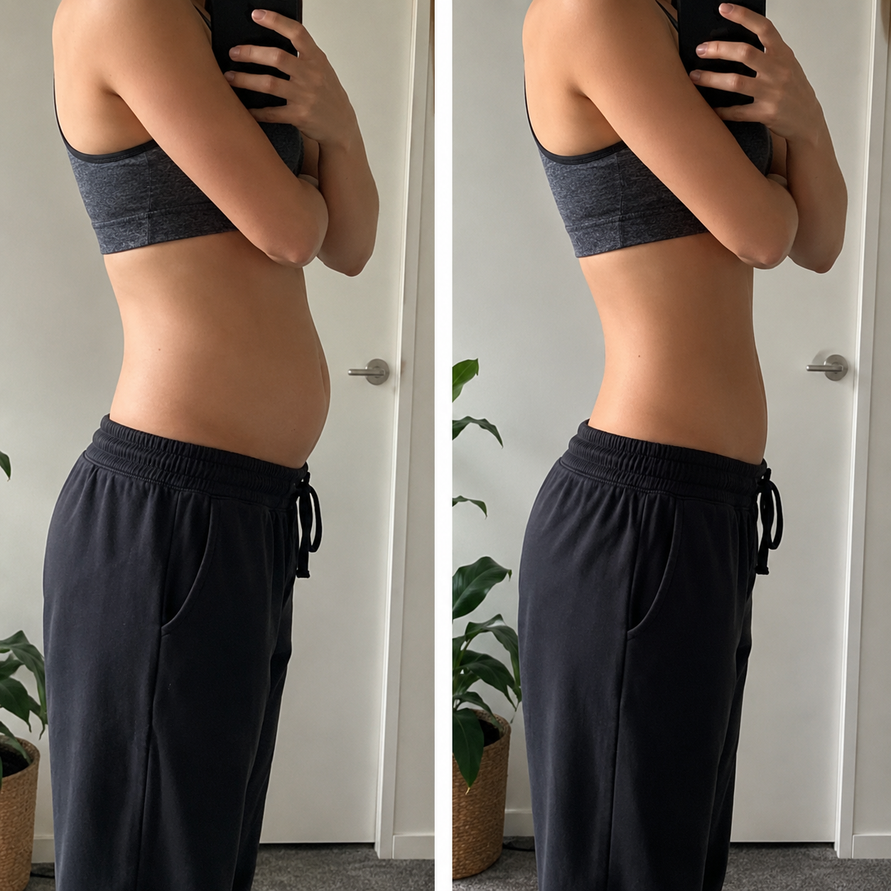 Resultado antes e depois - redução de gordura abdominal e cintura
