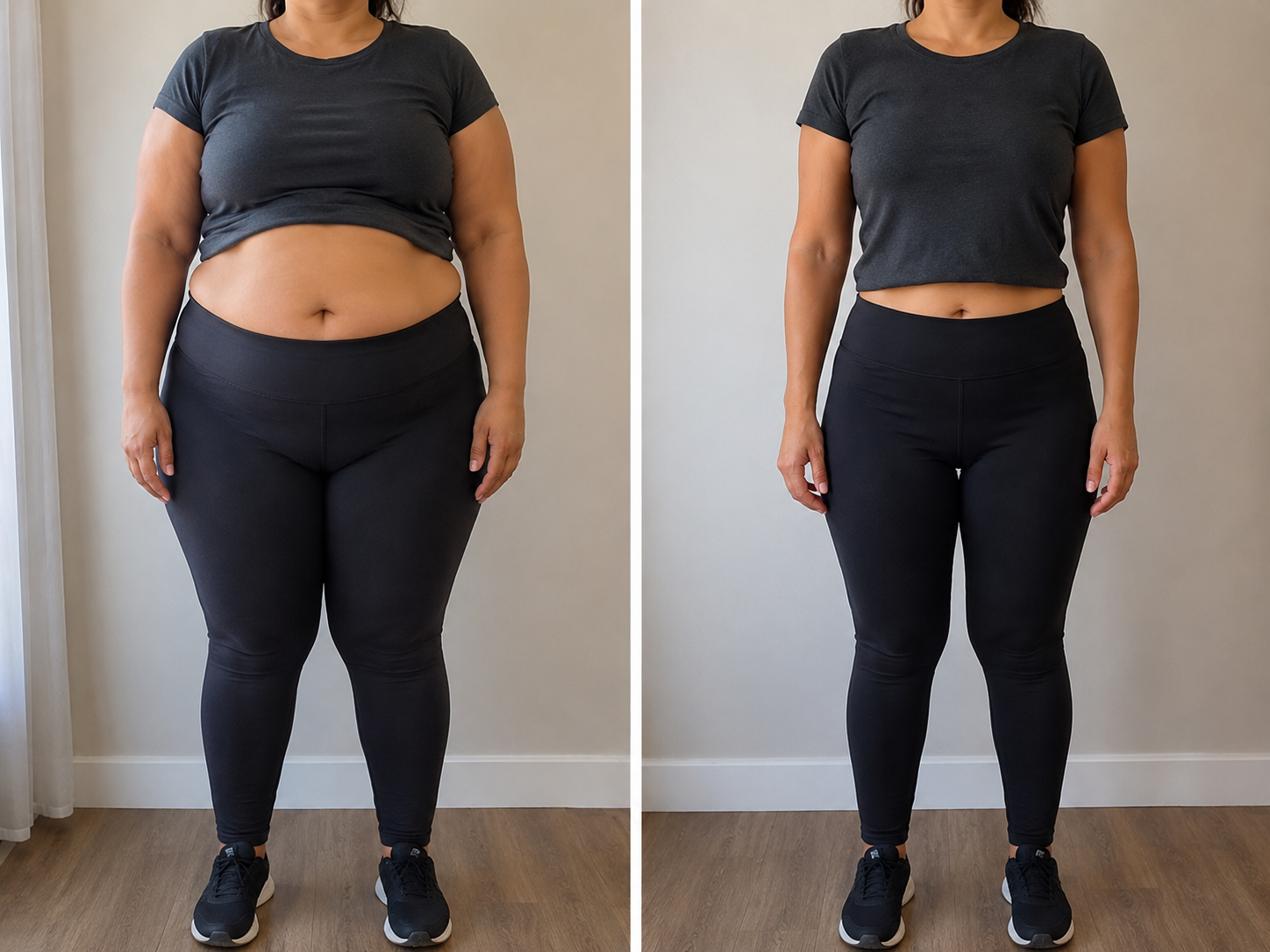 Resultado antes y después - transformación corporal completa