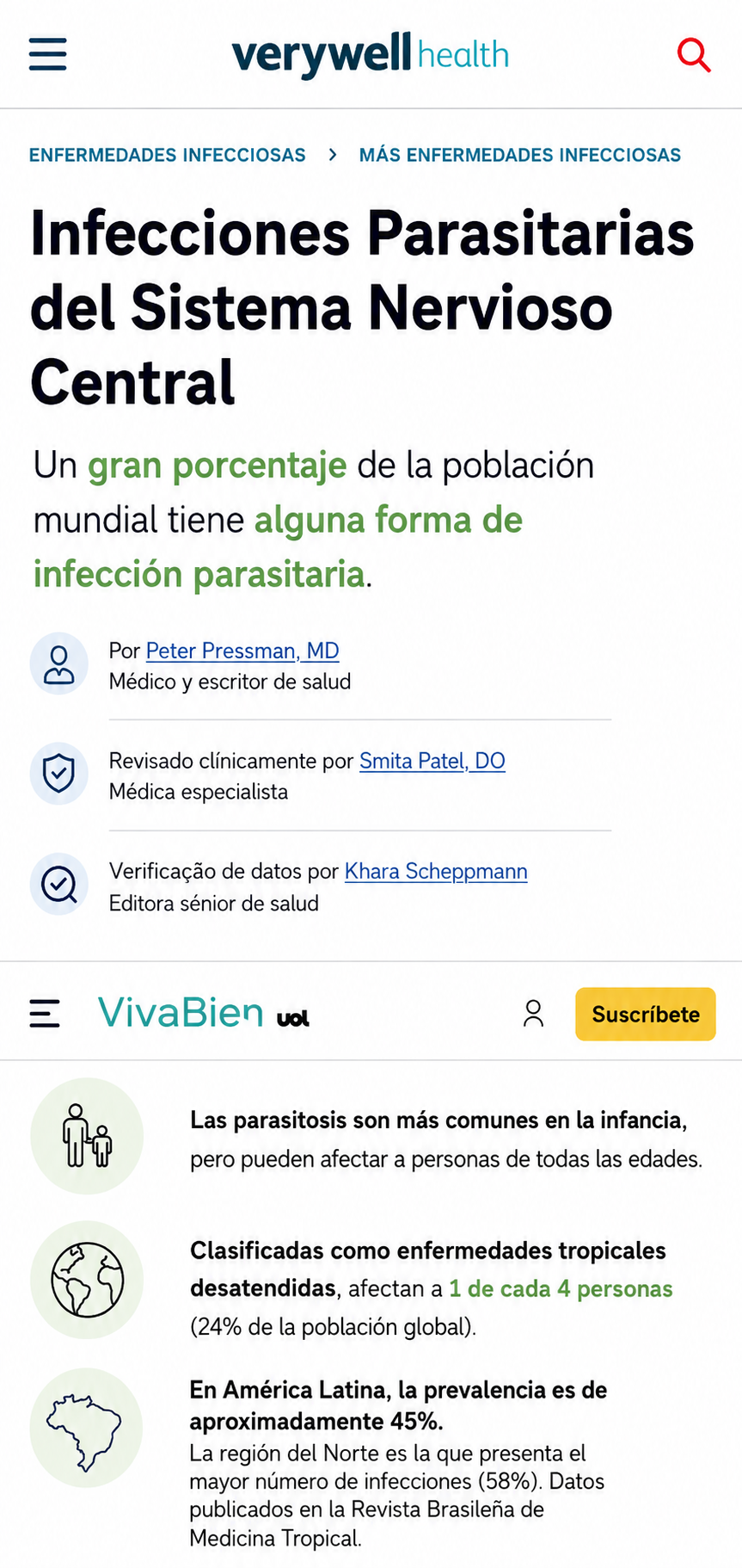 Infecciones Parasitarias del Sistema Nervioso Central - Infografía educativa sobre parasitosis