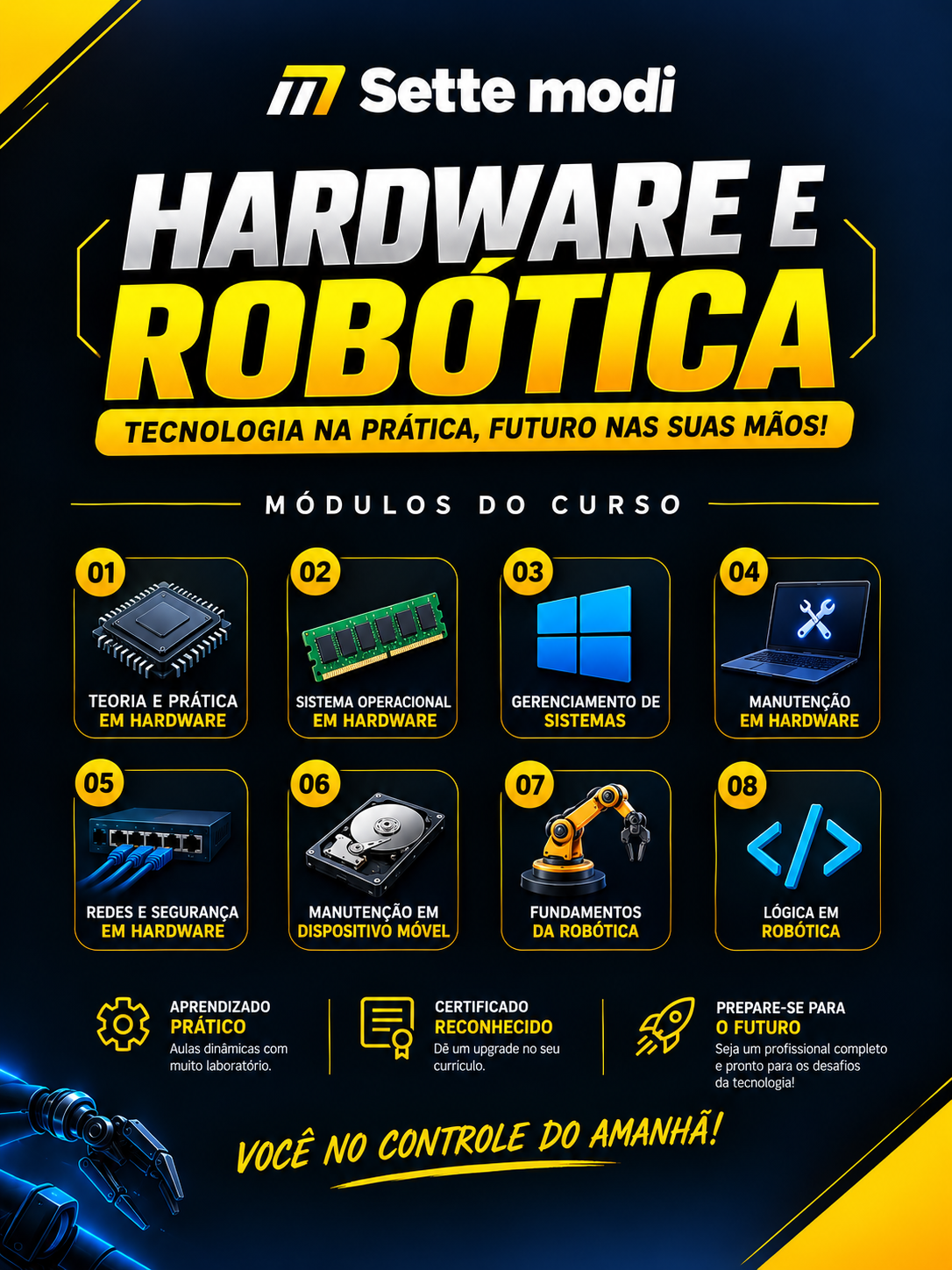 Material visual do curso Hardware e Robótica