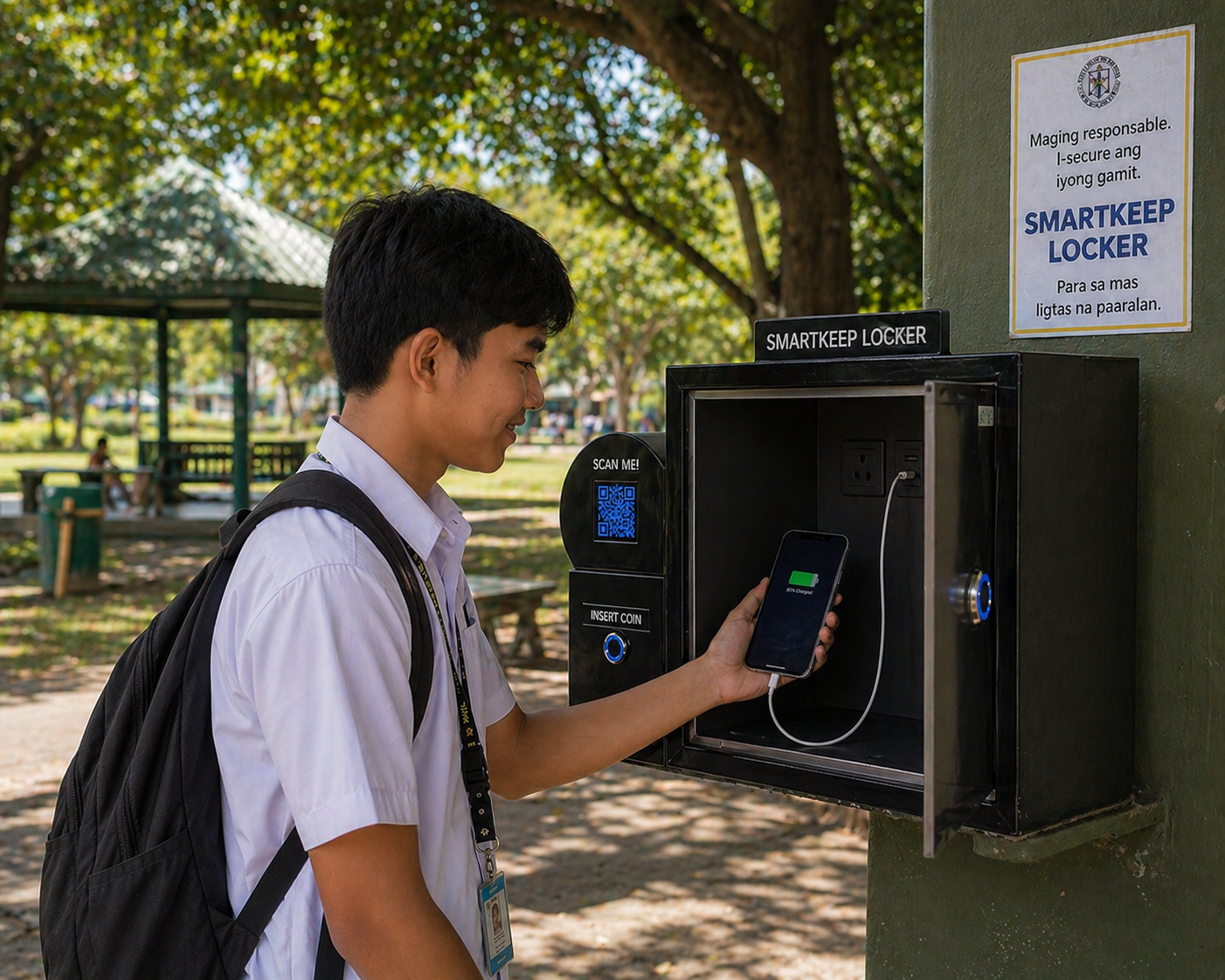 Student using SmartKeep Locker