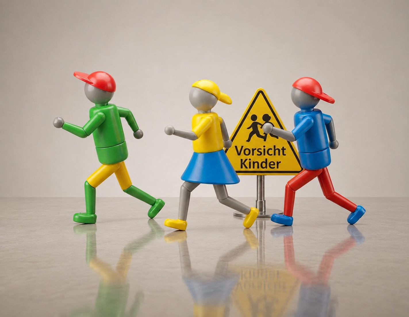 Die drei KidSecur Kinderfiguren – Vorsicht Kinder