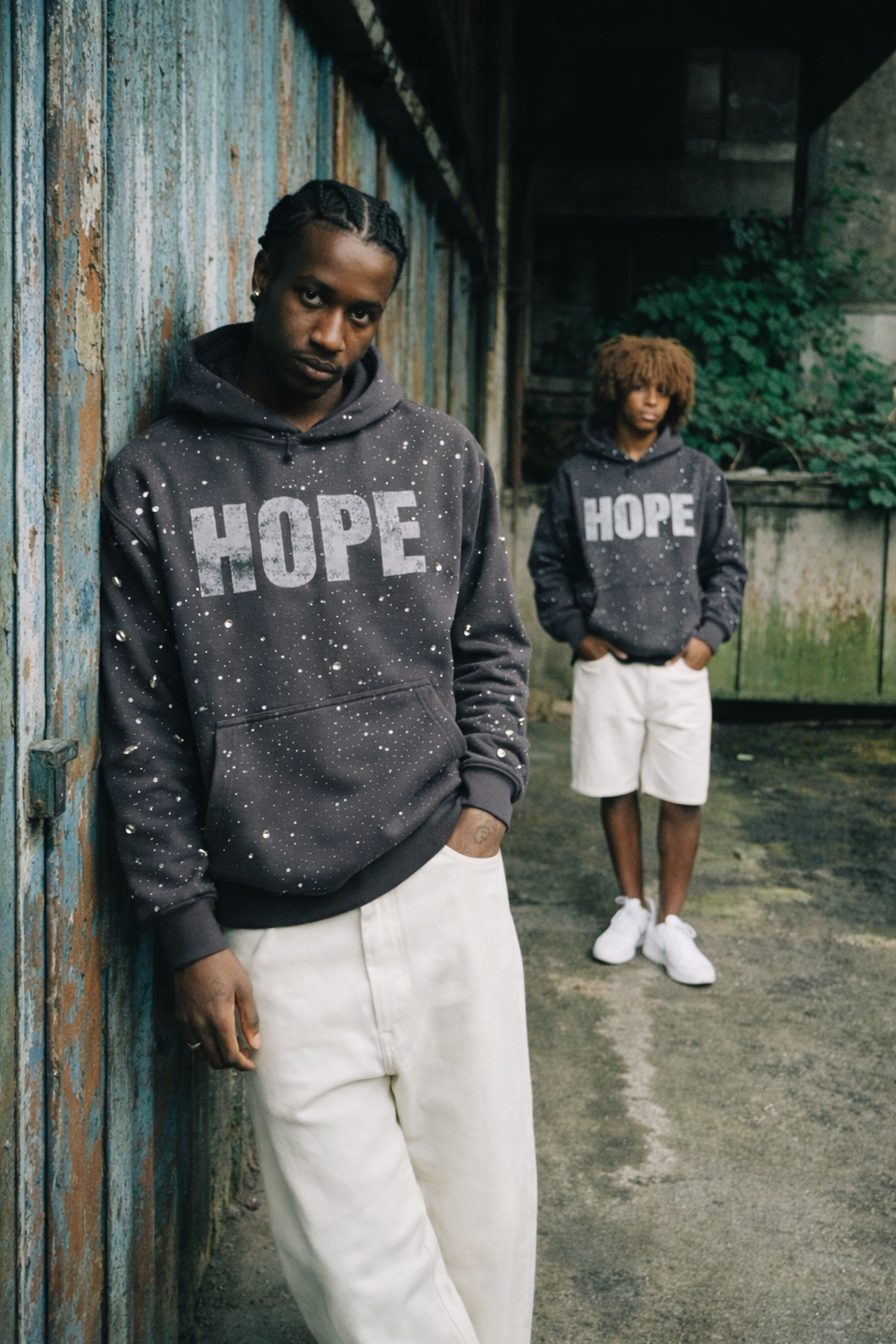 Streetwear apparel campaign with HOPE hoodies